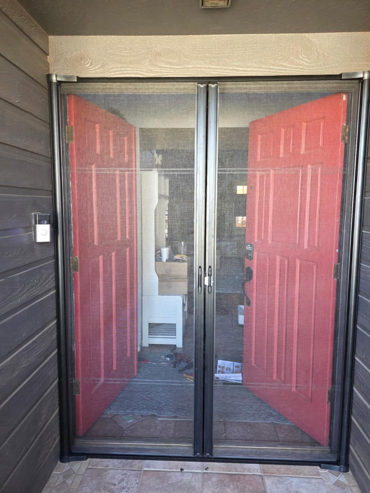 Brisa White Retractable Screen Door 78
