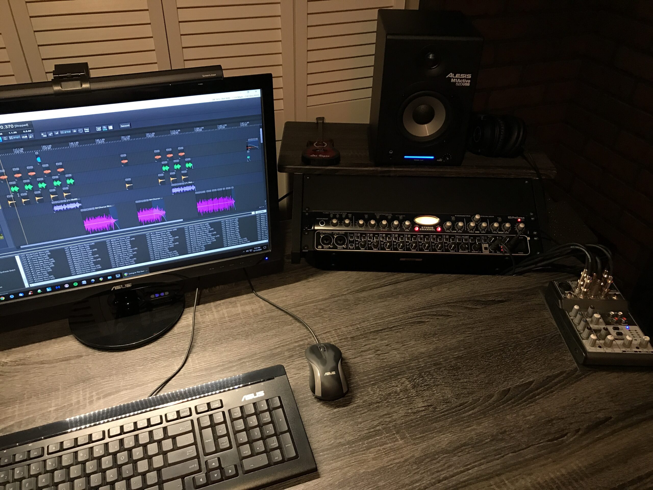 Acme Eleazar Wooden Music Recording Studio Desk in Black Oak customer photo 2