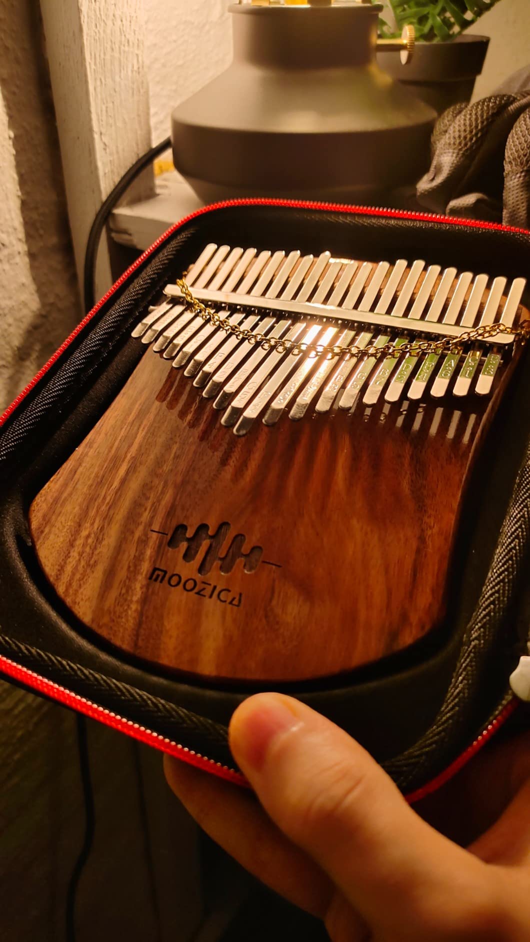MOOZICA 21 Keys Solid Koa Kalimba Thumb Piano, Single Solid Wood Flat-board Professional Kalimba Marimba with Learning Instruction customer photo 1