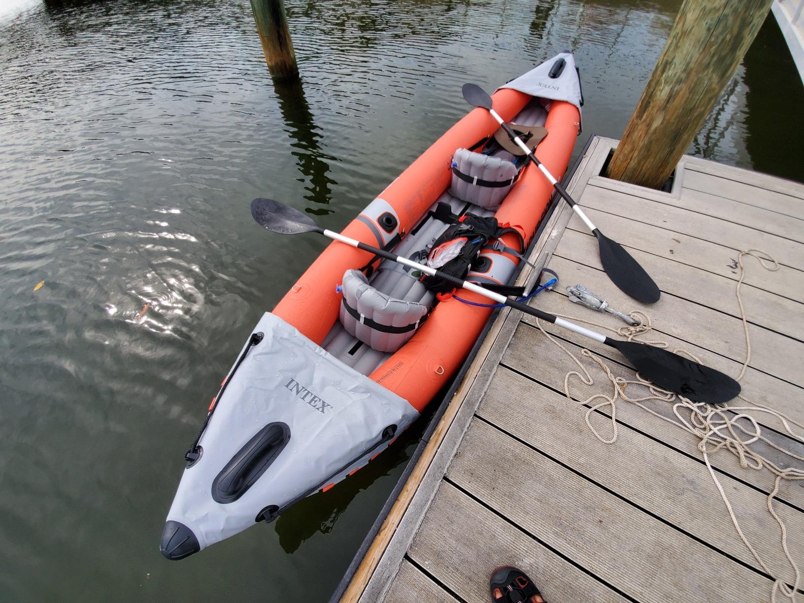 INTEX 68303EP Excursion Pro K1 Inflatable Kayak Set: Includes Deluxe 86in Kayak Paddles and High-Output Pump - SuperTough PVC - Adjustable Bucket Seat - 1-Person - 220lb Weight Capacity customer photo 1
