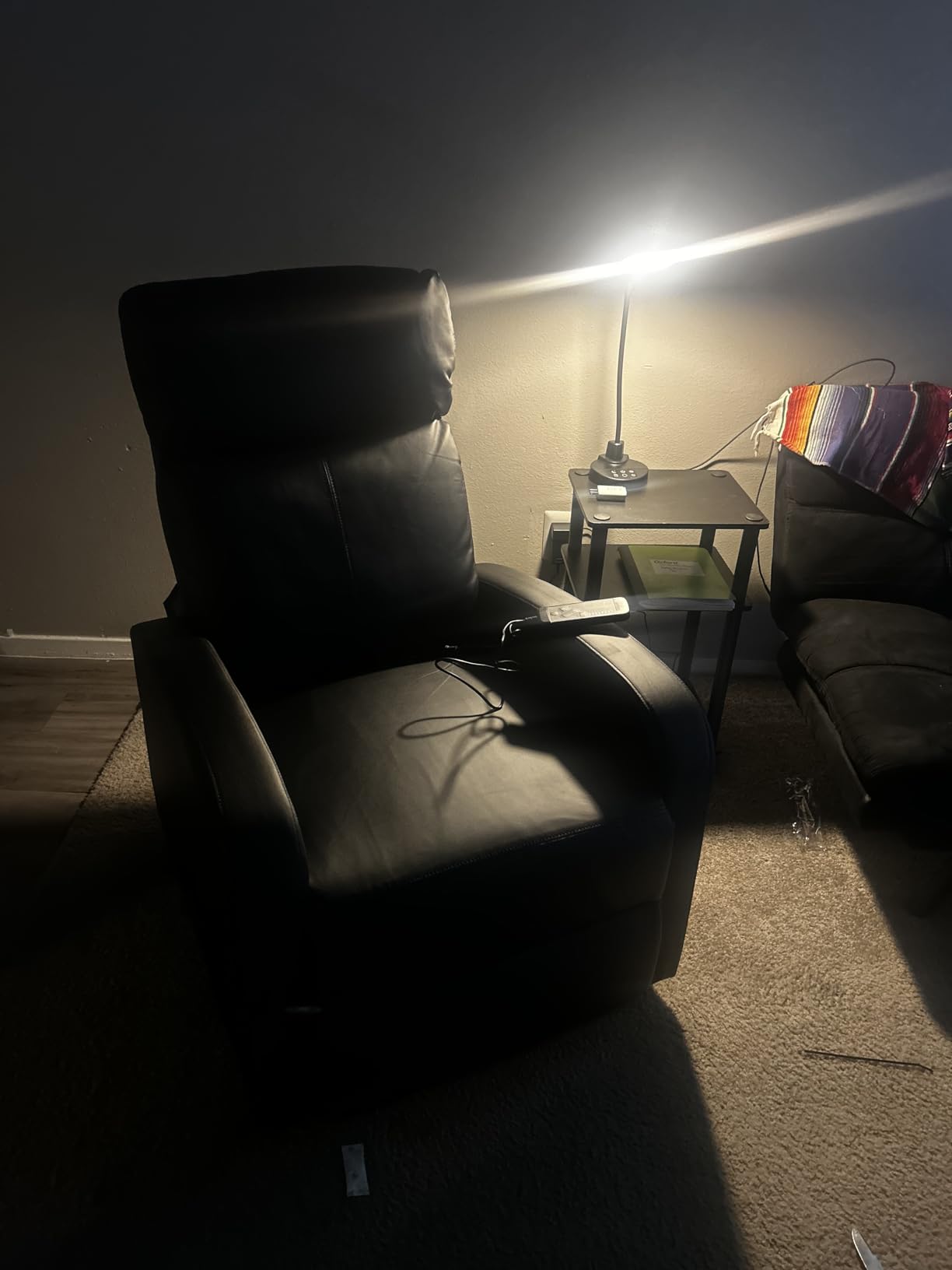 FDW Recliner Sofa Massage Chair Home Theater Seating with Lumbar Support and Padded Backrest for Living Room and Bedroom (Leather, Black) customer photo 1
