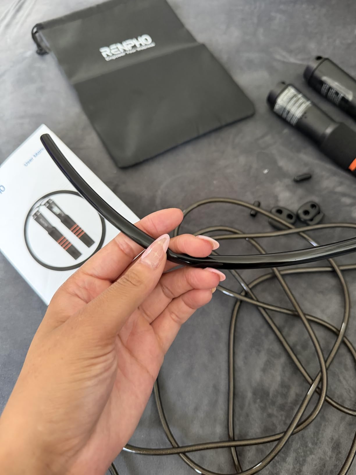 RENPHO Smart Jump Rope - APP Data Storage & Tracking & Analysis, Tangle-Free Jumping Rope for Men, Women, Skipping Rope with Counter, Adjustable workout Jump Ropes for Crossfit, Gym, MMA customer photo 1