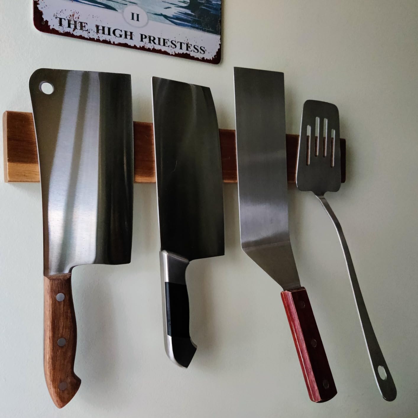 KEEMAKE Magnetic Knife Holder for Wall 16 inch Acacia Wood Knife Magnetic Strip, Powerful Neodymium Magnet Knife Hanger Knife Bar for Kitchen knives customer photo 2