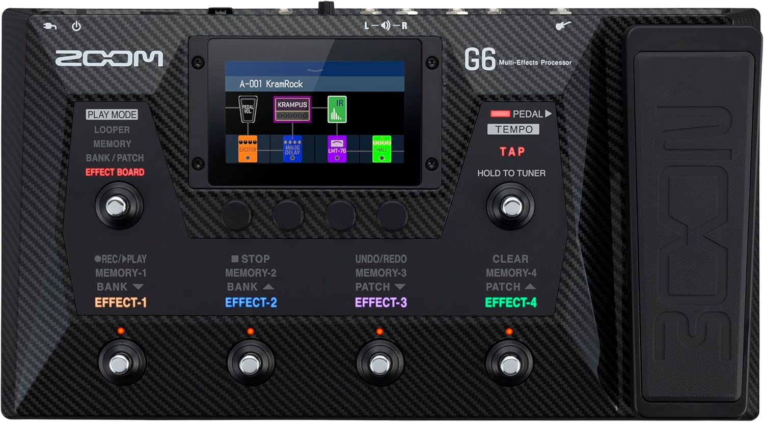 Zoom G6 Guitar Multi-Effects Processor with Expression Pedal, 100+ Effects, Amp Modeling & IRs, Looper, Touchscreen Display, and USB Audio Interface customer photo 1