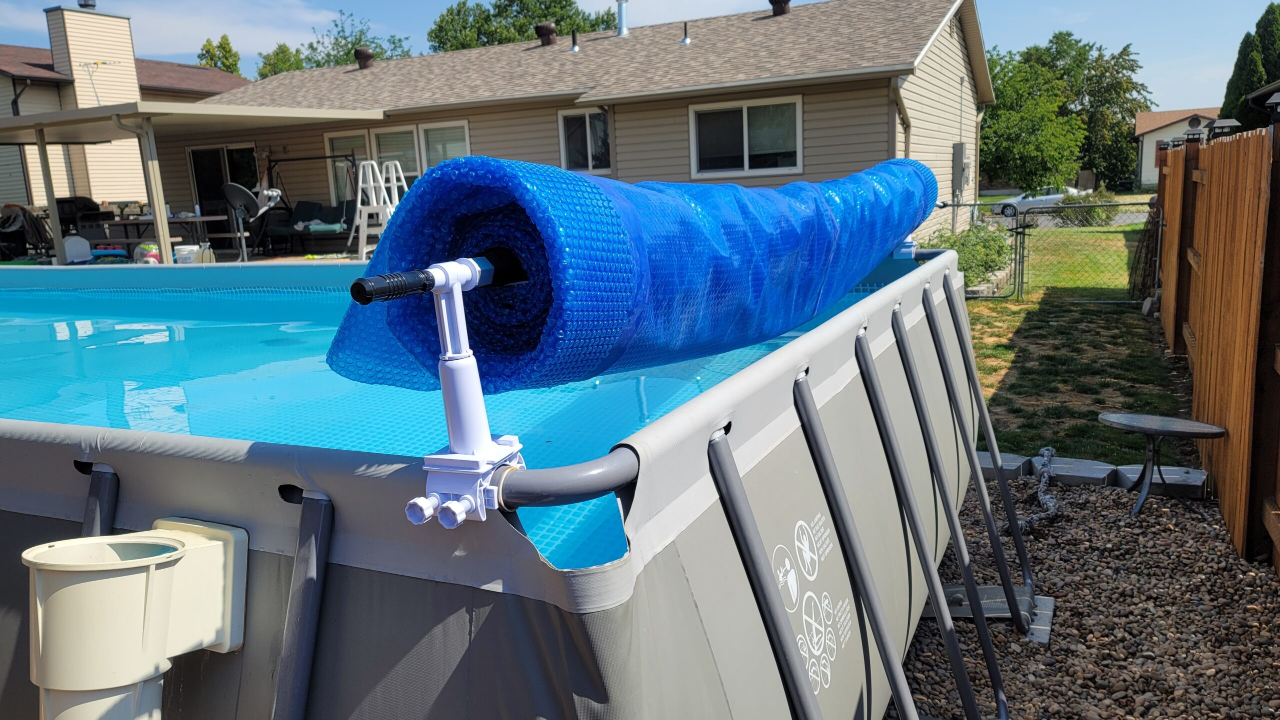 VINGLI Pool Cover Reel Above Ground Swimming Pool Cover Reel 16 FT Without Decking Solar Blanket Roller Systems with Tube Set for Various Shape Pool customer photo 1