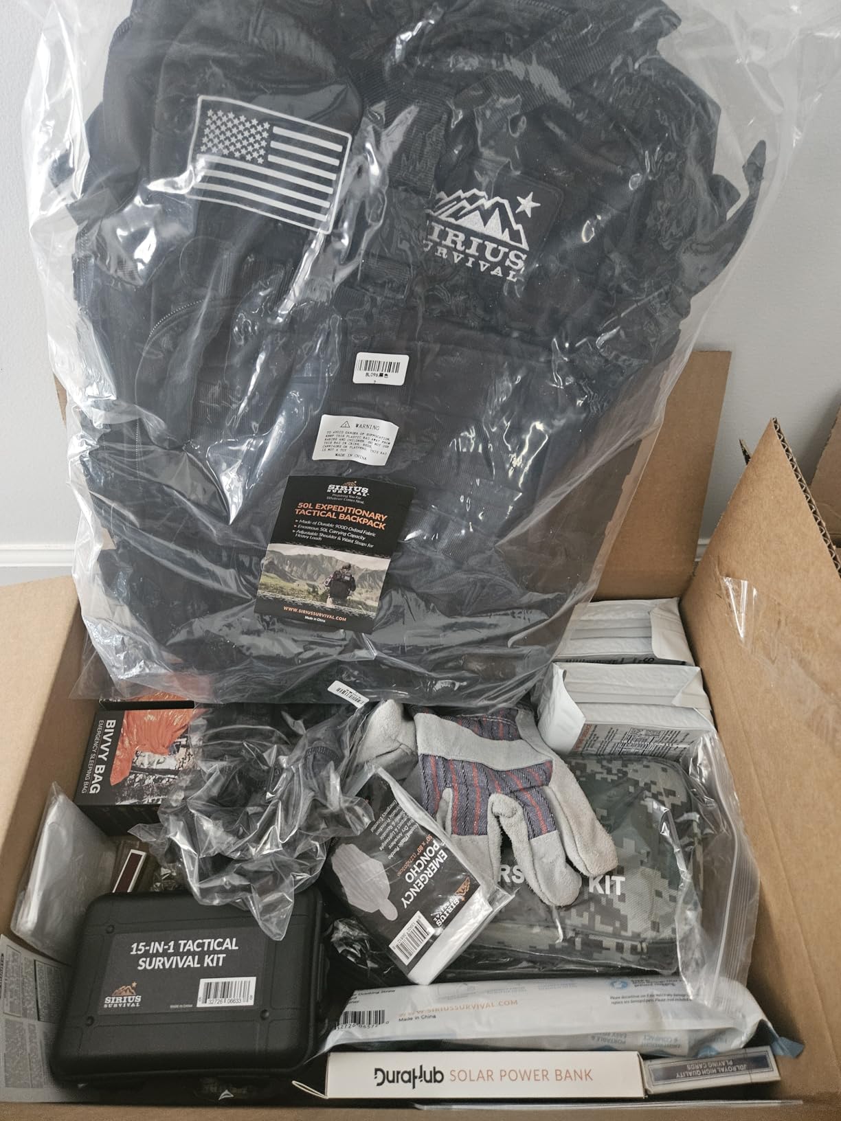 Sirius: Pre-Packed Bug Out Bag - 72 Hour Kit for 2 People - Bugout Backpack Survival Kit - Premium 50L Go Bag Tactical Backpack customer photo 2