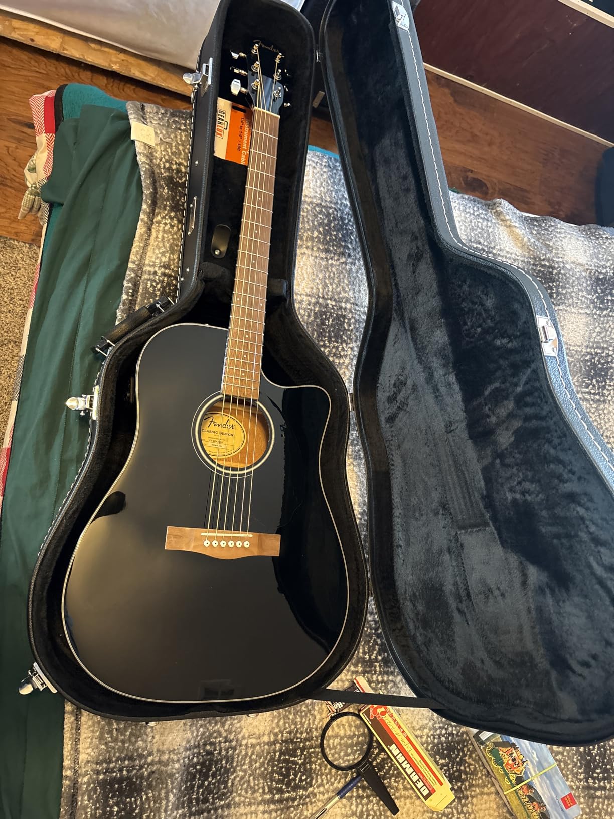 Fender CD-60SCE Solid Top Dreadnought Acoustic-Electric Guitar - All Mahogany Bundle with Hard Case customer photo 2