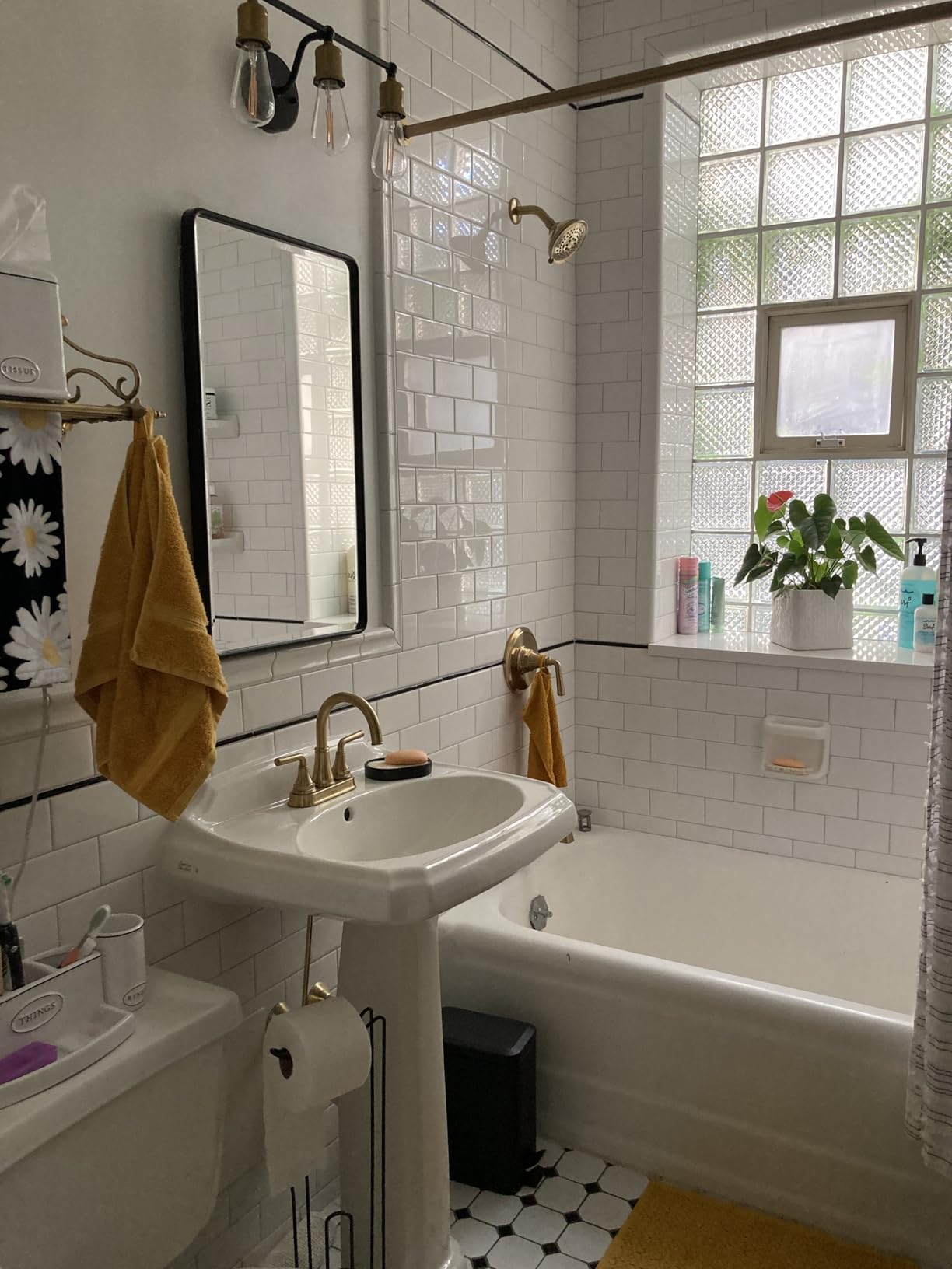 TEHOME Farmhouse Black Metal Framed Recessed Bathroom Medicine Cabinet with Beveled Mirror Rounded Rectangle 16x24 inch customer photo 1