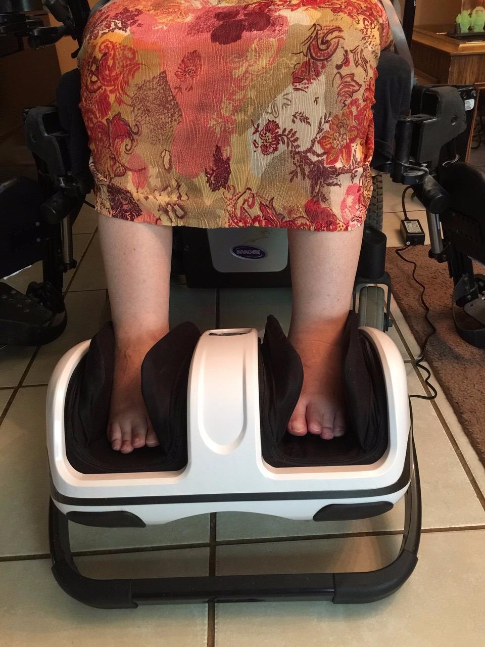 Cloud Massage Shiatsu Foot Massager with Heat, Standard Size, White | Deep Kneading & Compression, Adjustable Intensity, Multi-Mode Leg and Foot Massager with Remote Control, Anti-Slip Base customer photo 2