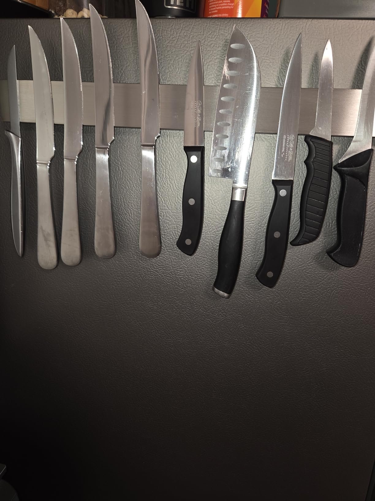 Premium Magnetic Knife Holder for Refrigerator - 16 Inch Professional Double Sided Magnetic Knife Strip for Fridge - Stainless Steel Magnetic Knife Holder for Wall Self Adhesive customer photo 2