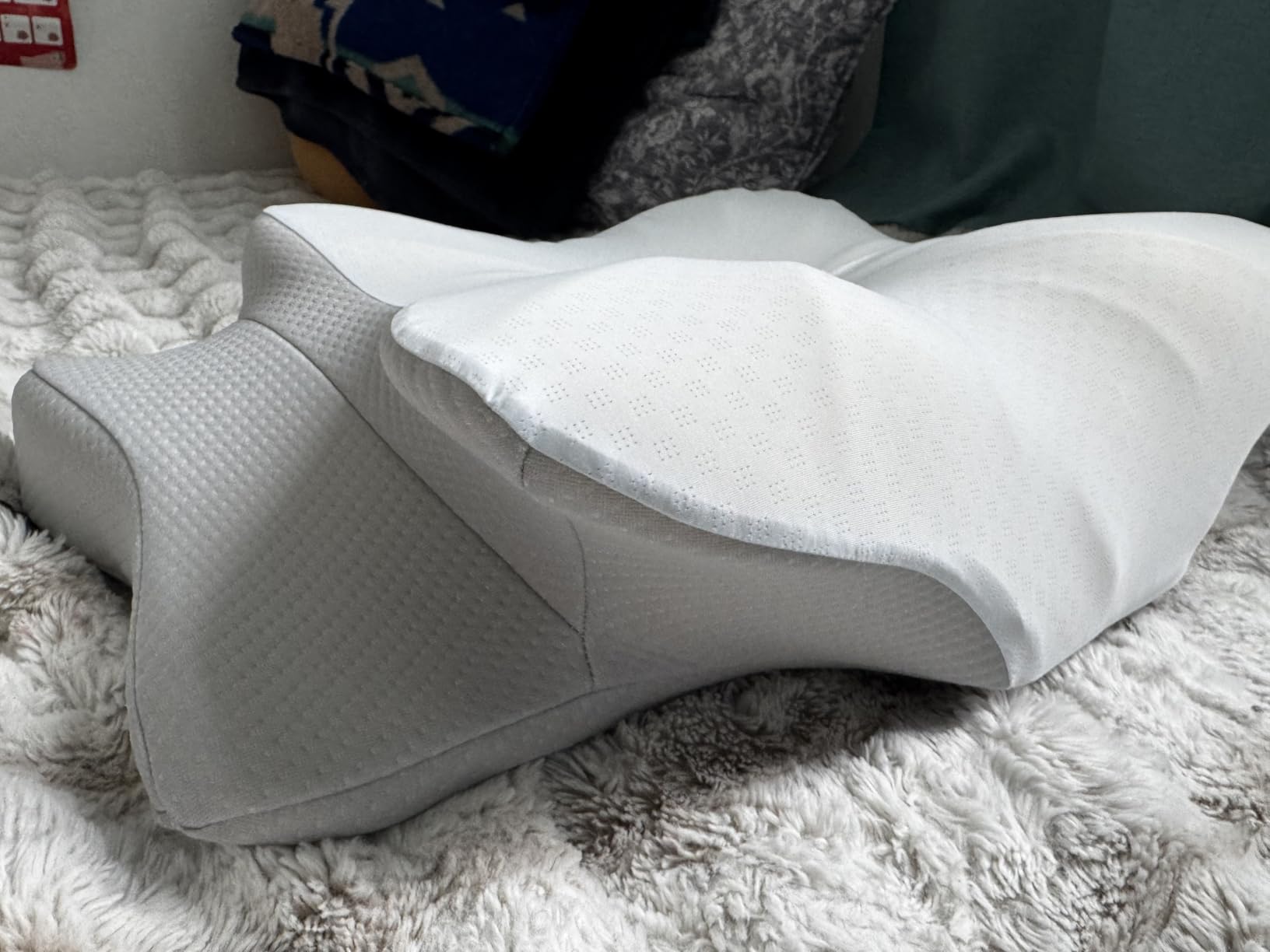 DONAMA Cervical Pillow for Neck and Shoulder,Contour Memory Foam Pillow,Ergonomic Neck Support Pillow for Side Back Stomach Sleepers with Pillowcase customer photo 2