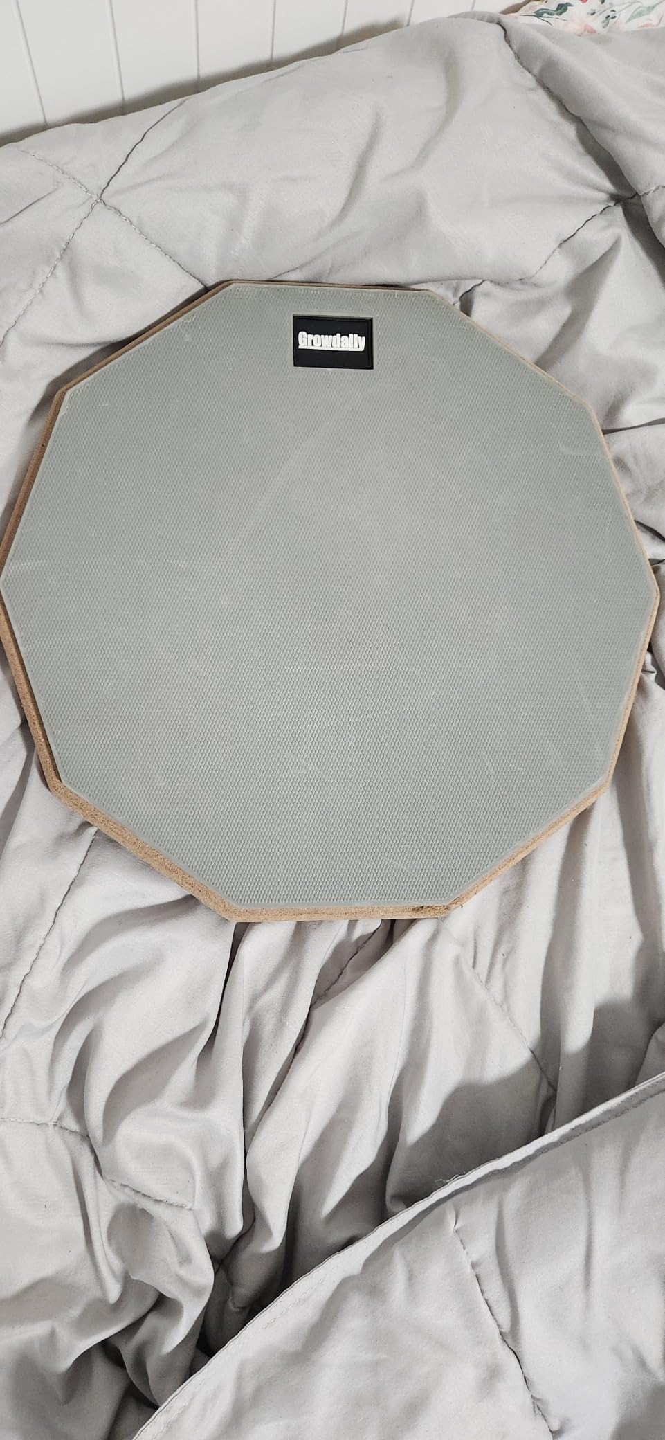 Drum Practice Pad 12 In, Double Sided With 2 Pairs/4 Maple 5A Drum Sticks & Storage Bag (Gray) customer photo 1