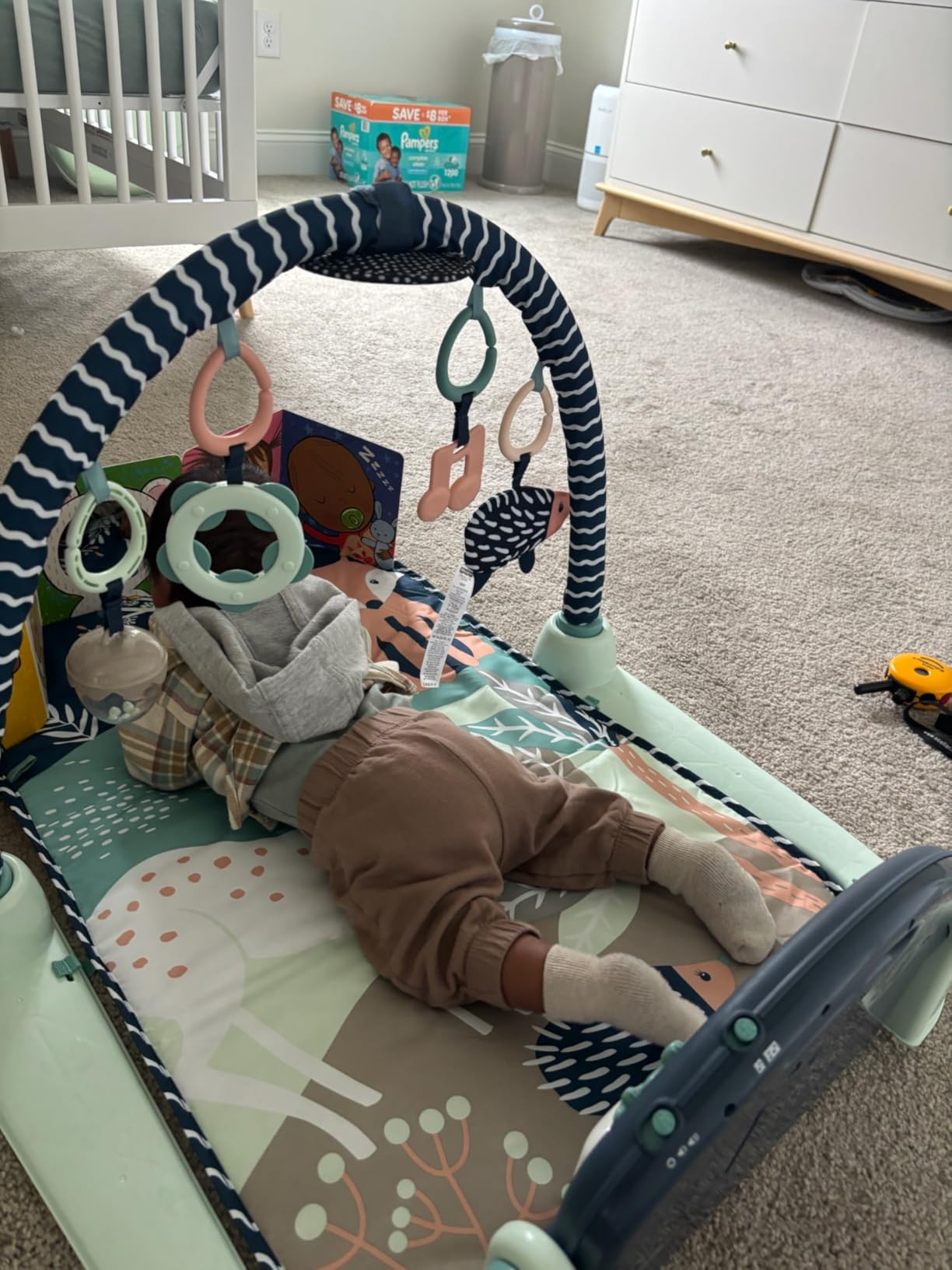 Fisher-Price Baby Playmat Kick & Play Piano Gym with Musical and Sensory Toys for Newborn to Toddler, Navy Fawn customer photo 1