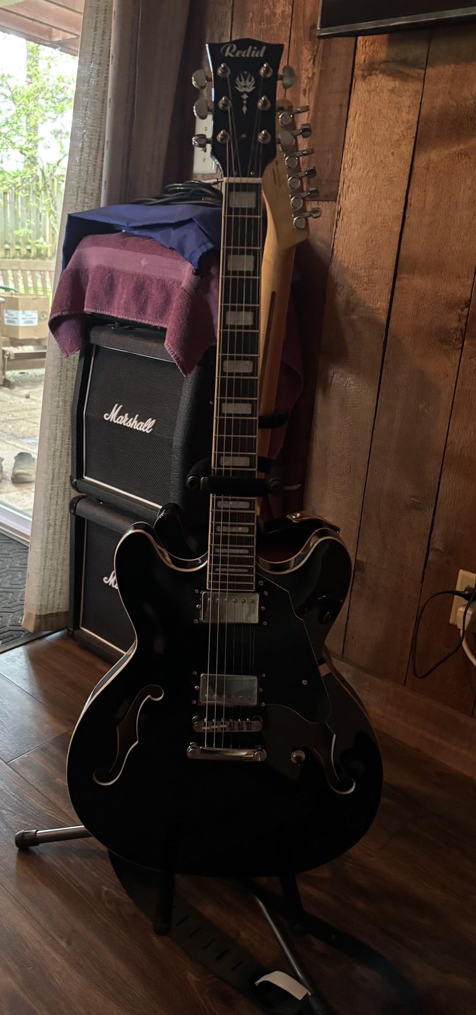 Redid Semi-Hollow Body Electric Guitar RD-100 Jazz Guitar with F-Hole, Maple neck, Humbucker Pickups (Orange) customer photo 2