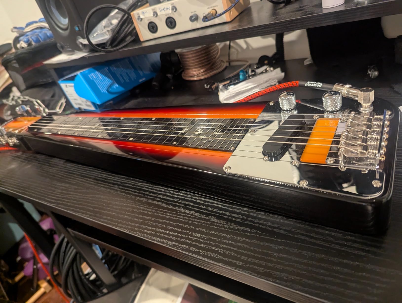 Batking Lap Steel Guitar 6 String Slotted Head Stock Electric Slide Guitars Light Blue Colour customer photo 2