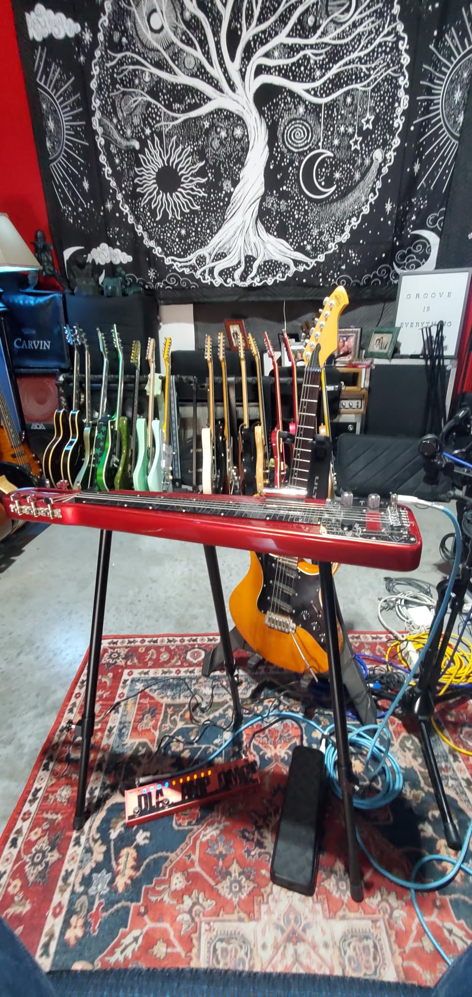 TARIO Lap Steel Guitar 6 String Slotted Head Stock Electric Slide Guitars With Gig bag (Black) customer photo 2