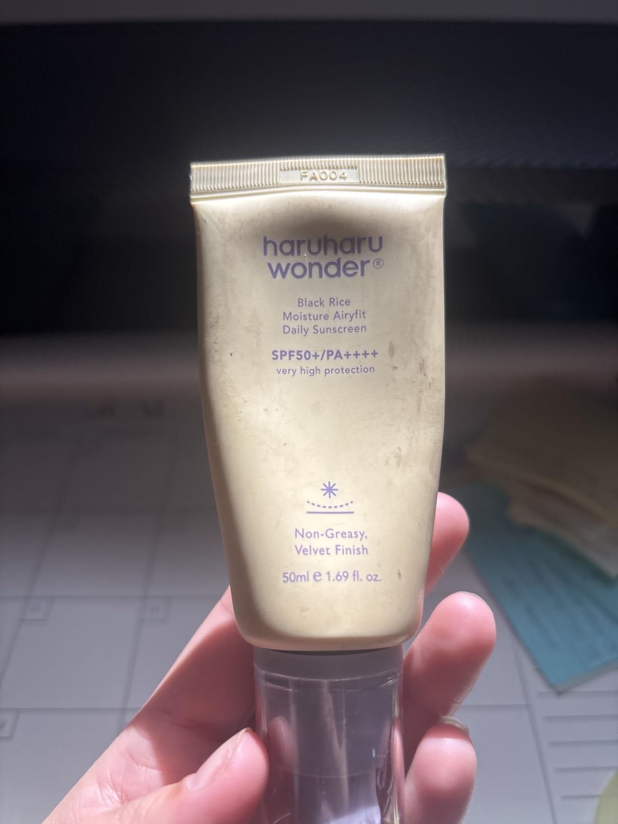 Haruharu Wonder Black Rice Moisture Airyfit Daily Sunscreen SPF 50, Velvet Finish, No White Cast, Hydrating, Korean Skin Care, Vegan, 1.69 fl.oz customer photo 1