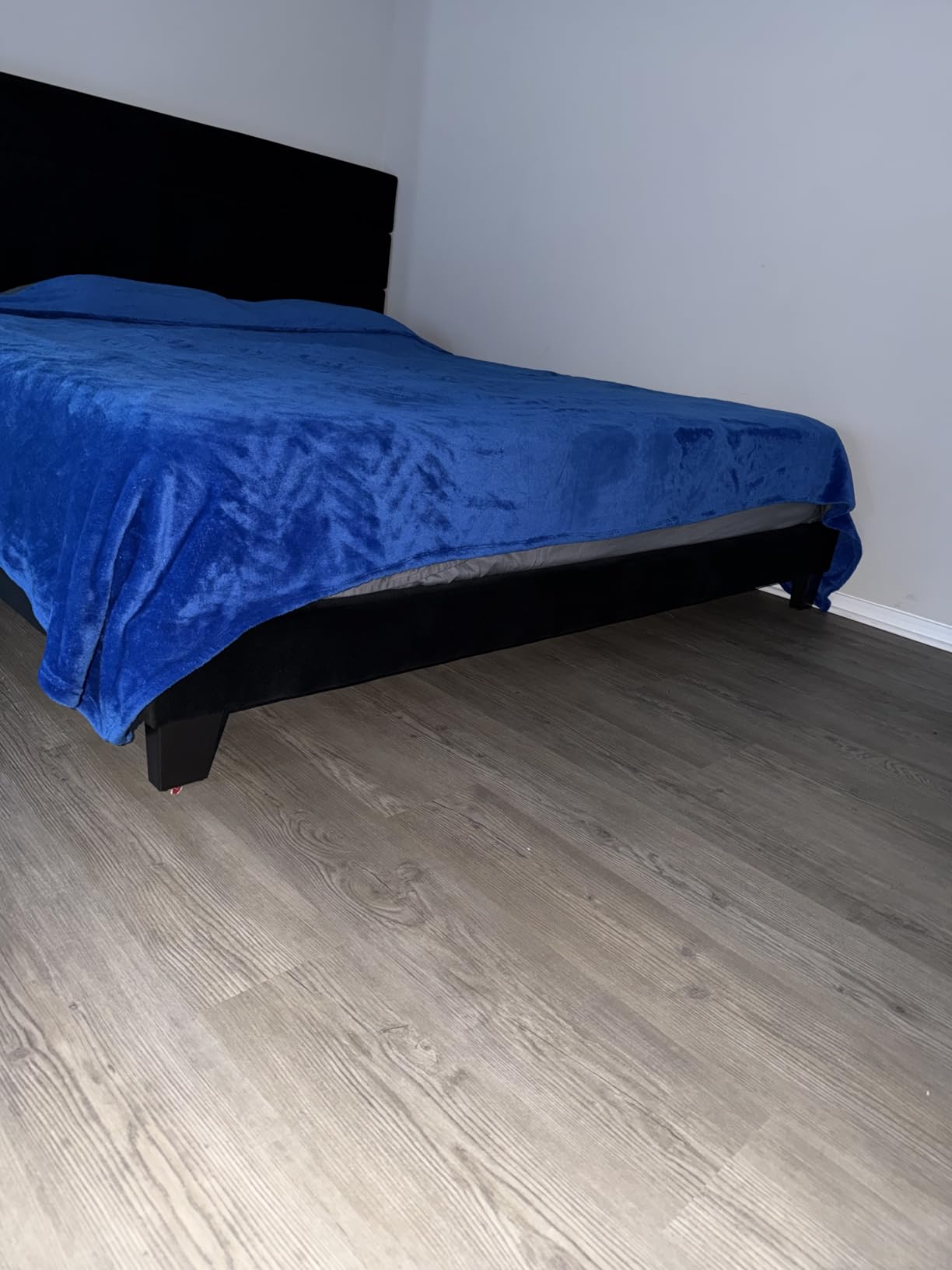 Allewie Queen Size Platform Bed Frame with Fabric Upholstered Headboard and Wooden Slats Support, Fully Upholstered Mattress Foundation/No Box Spring Needed/Easy Assembly, Beige customer photo 1