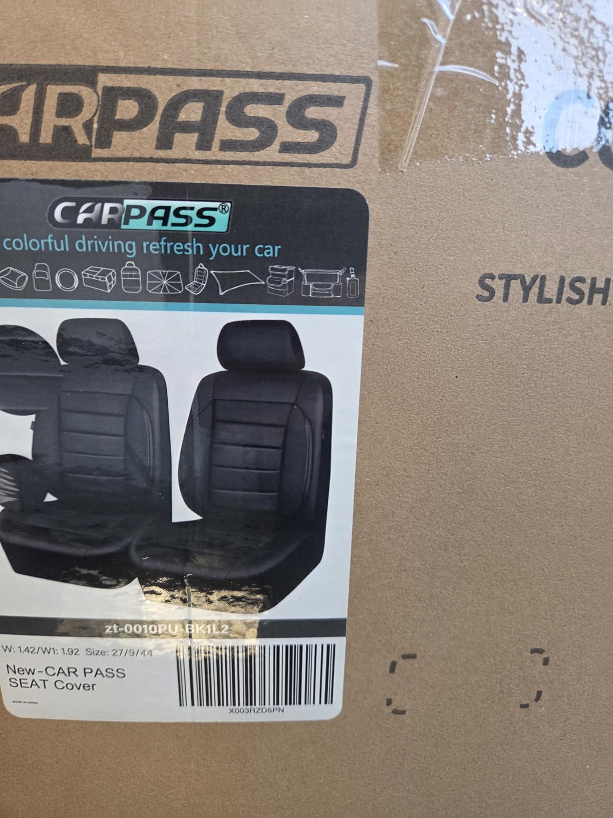 CAR PASS Faux Leather Car Seat Covers Front Seats Only, 3D Foam Support Car Seat Covers, Universal Fit for Trucks Vans SUVs Sedans Automotive Comfortable, Airbag Compatible 2 Pieces Front Solid Black customer photo 2