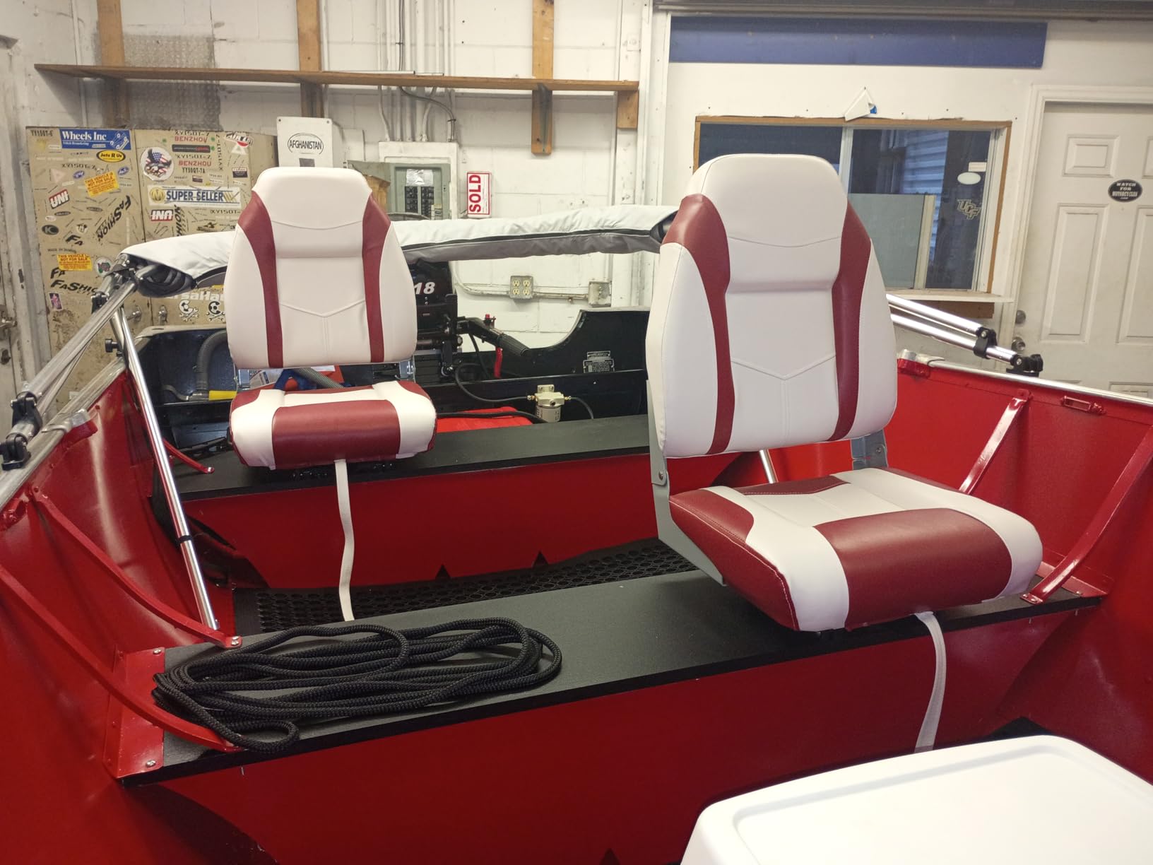 PEXMOR Boat Seats, Low/High Back, Folding, Waterproof, Captain Seat, 2 Packs (High Back-Blue & White) customer photo 1