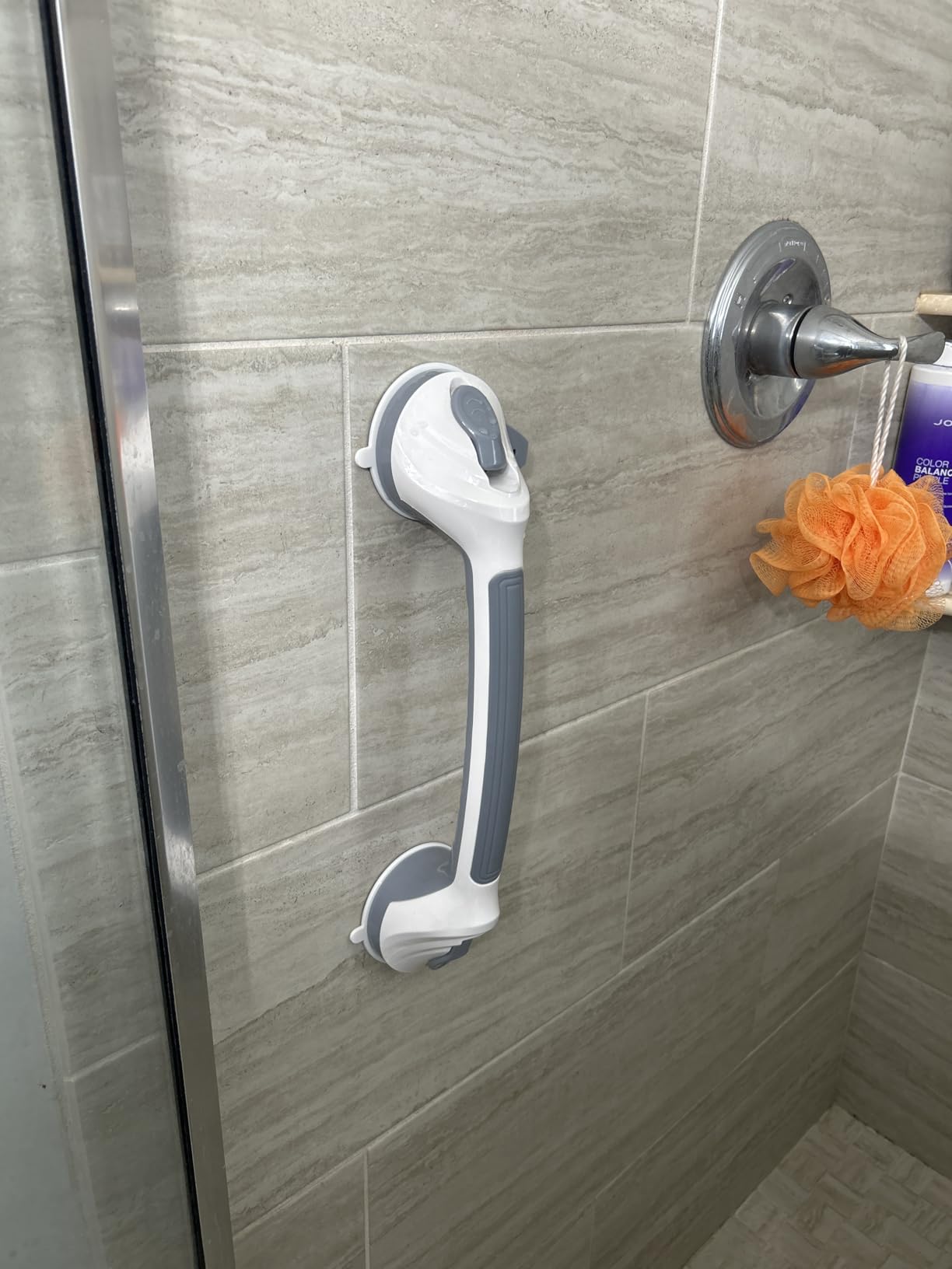 TAILI Grab Bars for Bathtubs and Showers 2 Pack Suction Grab Bar, Heavy Duty Shower Handle Removable Bath Handrails for Seniors and Elderly, Bathroom Safety Grip No Drilling Waterproof, Grey, G9 customer photo 1