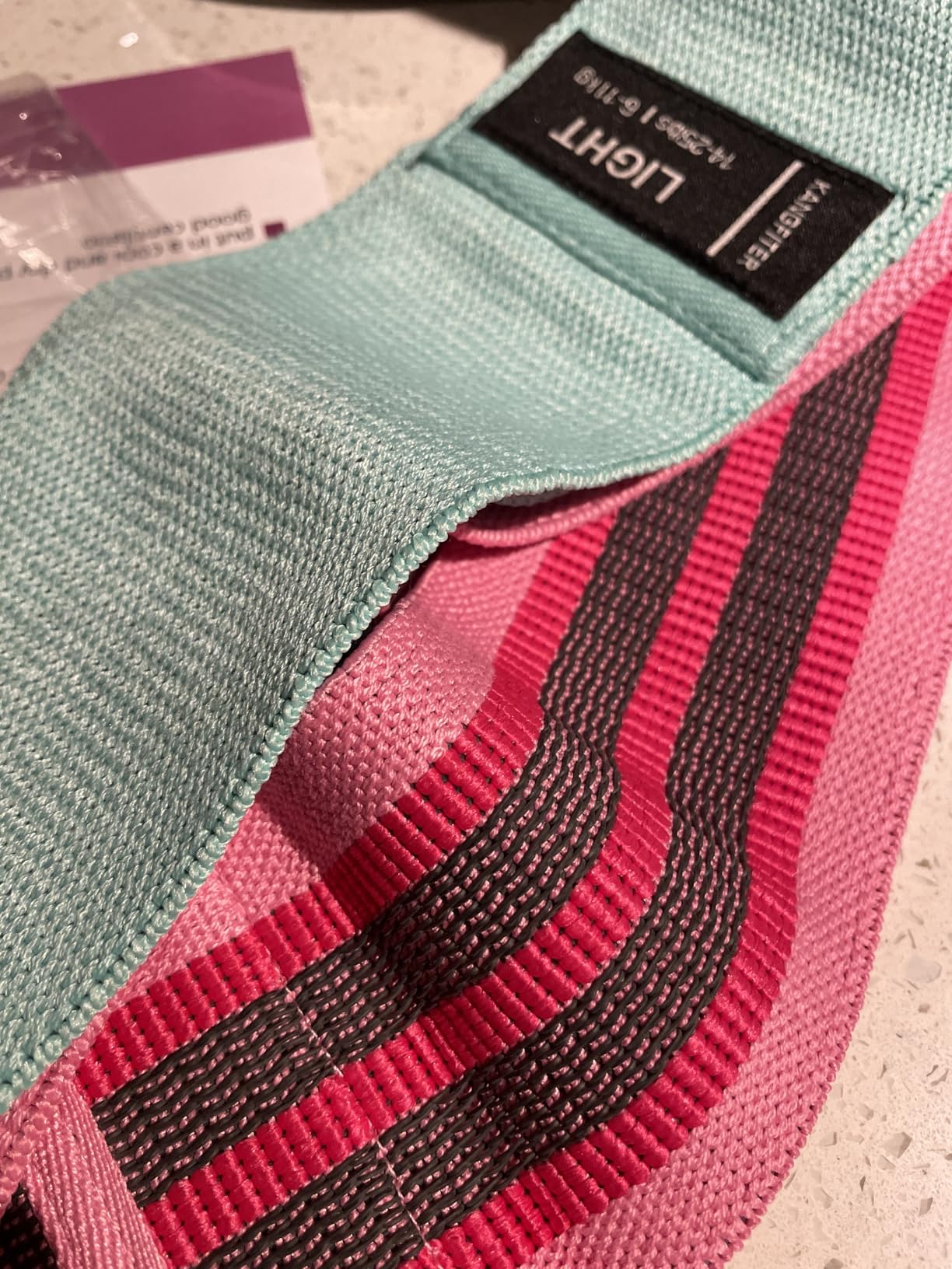 KANGFITER Non-Slip Fabric Resistance Bands for Working Out, Loop Exercise Bands for Booty Leg, Butt, Glute, Stretch Workout Bands for Women & Men, Hip Elastic Bands for Home Gym Fitness, Yoga, Pilates customer photo 2