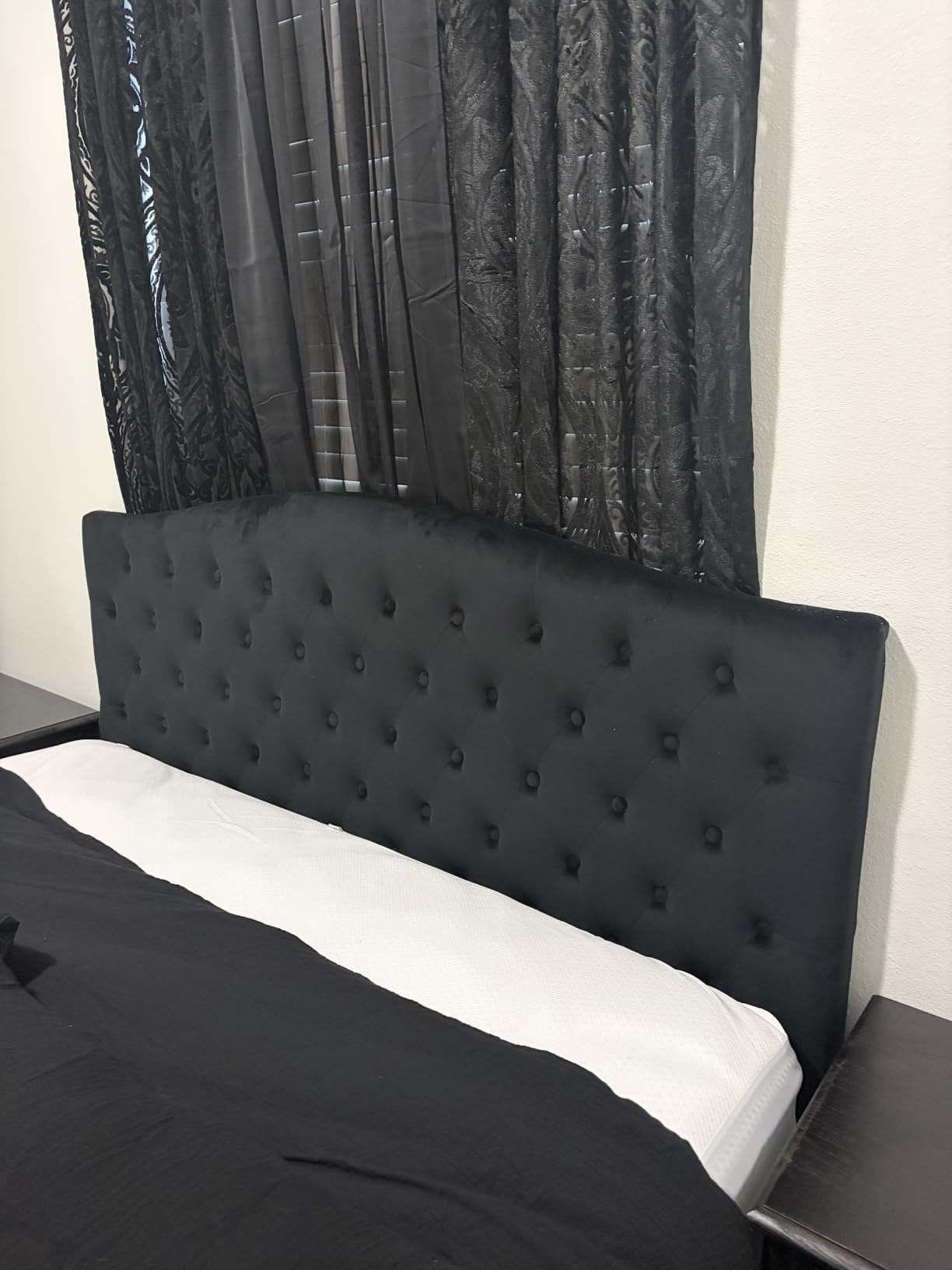 Befurtori King Headboard Only, Upholstered Headboard King Size for Adjustable Bed Linen Tufted Wall Mounted Head Board with Solid Wood Legs, Ivory customer photo 1