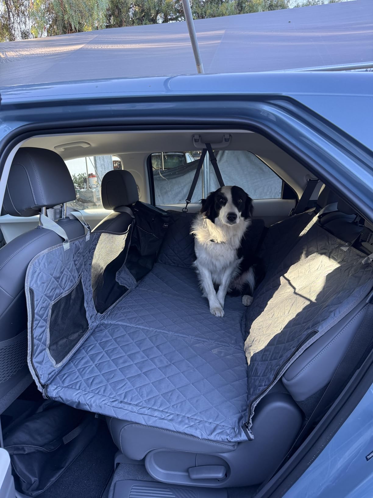URPOWER 2026 Upgraded Back Seat Extender for Dogs - Large Hard Bottom Dog Car Seat Cover Holds 550lbs, Waterproof Dog Hammock Pet Bed with High-Density Foam Non-Slip Backseat Protector customer photo 1