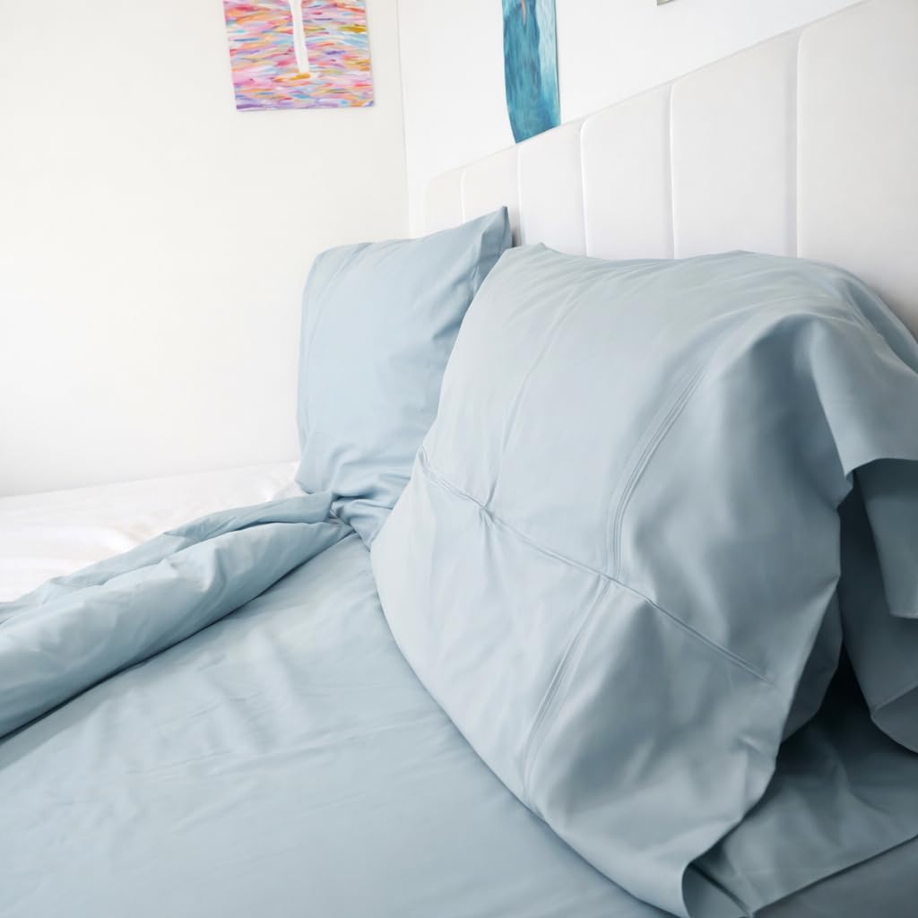 Olive + Crate Tencel Lyocell Eucalyptus Full Sheet Set - Cooling Tencel Sheets for Hot Sleepers with 16 Inch Deep Pocket Fit - Double Bed Sheets - Moss 4-Piece Set customer photo 2
