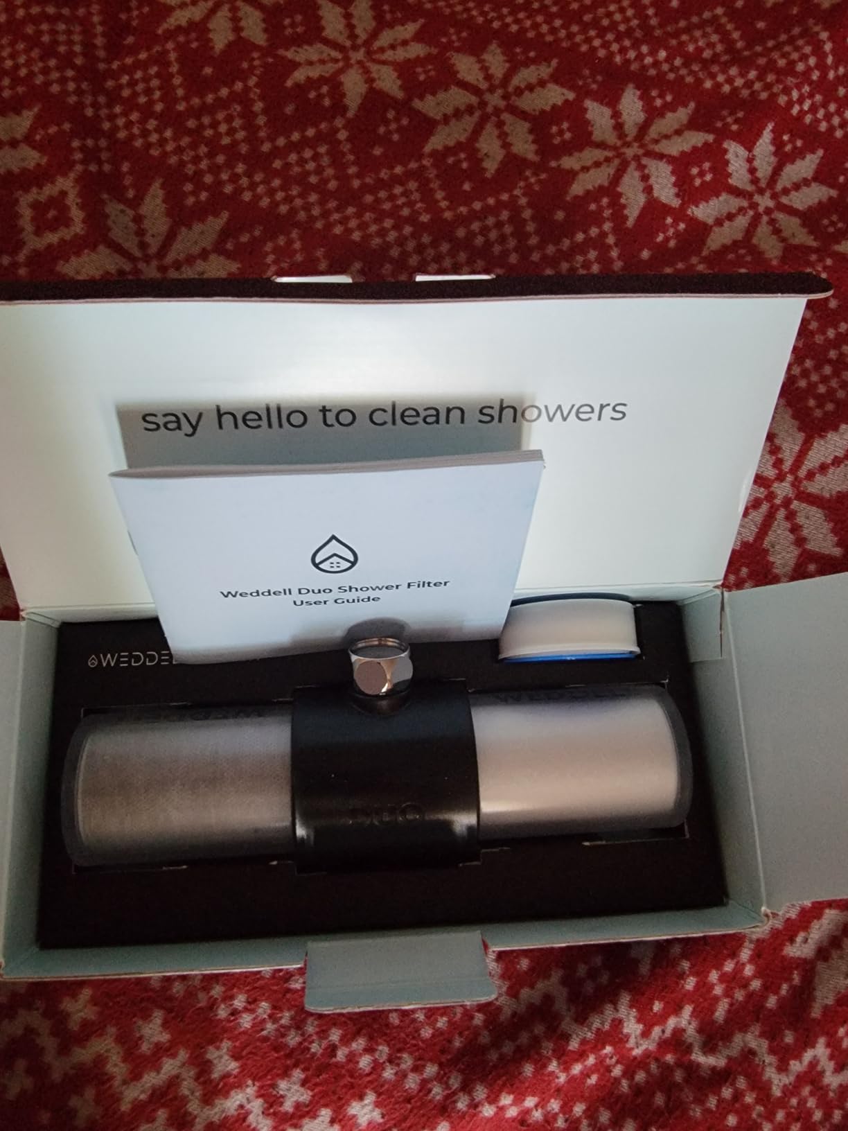 Weddell Duo Shower Filter - NSF Certified for Chlorine Reduction, Lead-Free, Award-Winning (Black) customer photo 1