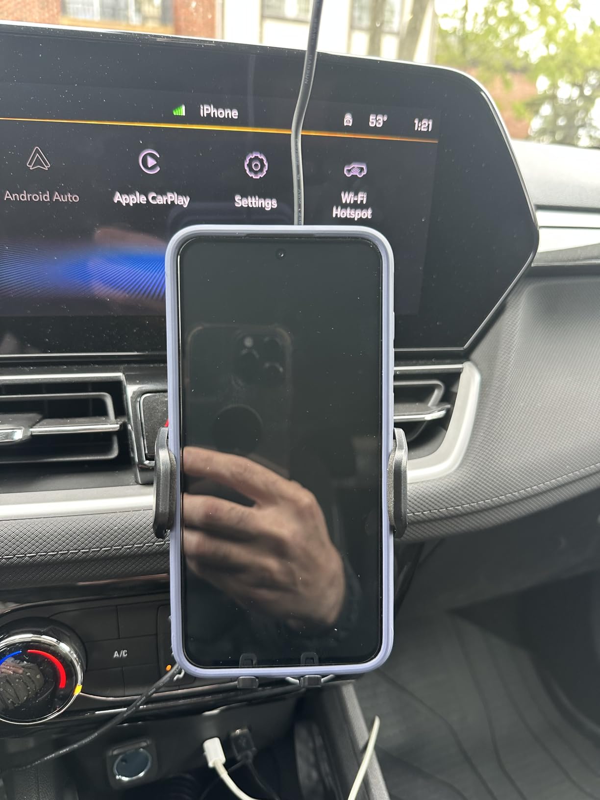 Miracase Phone Holders for Your Car with Metal Hook Clip, Air Vent Cell Phone Stand Car Mount, Universal Automobile Cradle for Garmin GPS Fit iPhone Android and All Smartphones, Dark Black customer photo 2