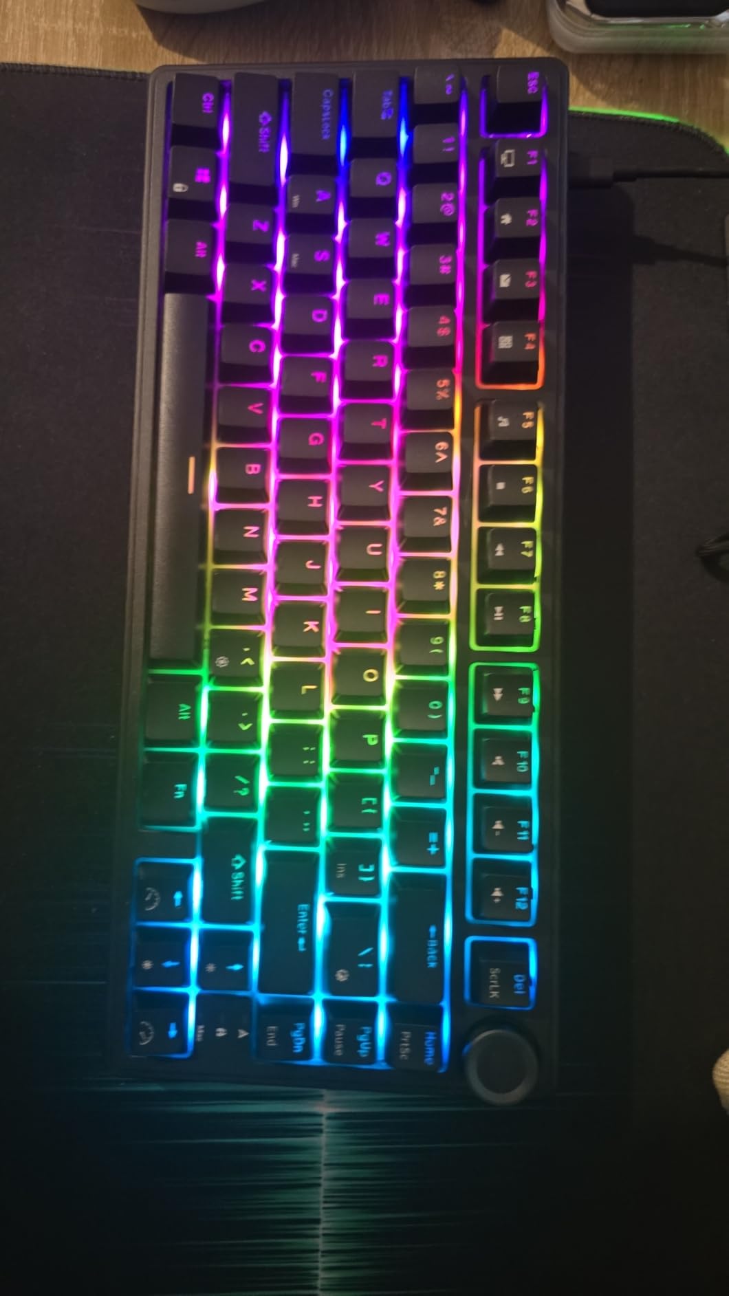 RK ROYAL KLUDGE R75 Mechanical Keyboard Wired with Volume Knob, 75% Custom Gaming Keyboard Gasket Mount RGB Backlit with Software, Hot Swappable Silver Switch, PBT Keycaps customer photo 1