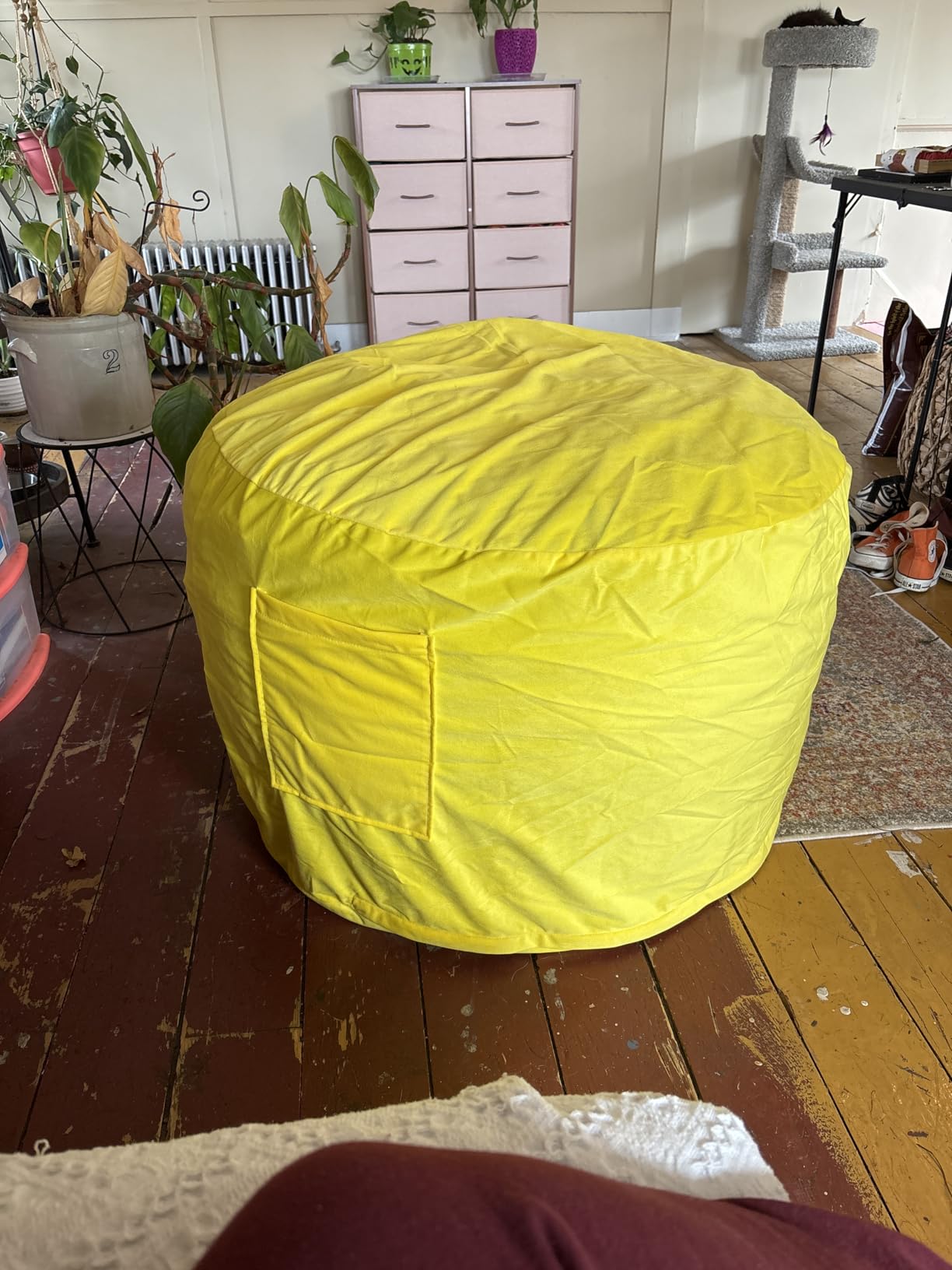 3 Feet Bean Bag Chair - BeanBag Chairs for Adults, Living Room Furniture Sofa with Soft Micro Fiber Cover, Round Fluffy Couch for Bedroom College Dorm - Grey customer photo 2
