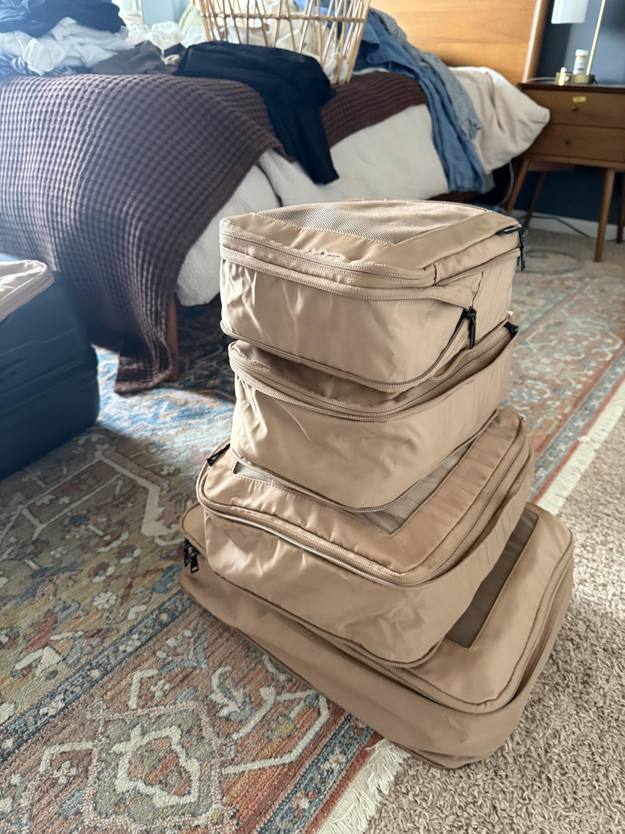 Aerotrunk Compression Packing Cubes for Travel, 6-Pack, Beige customer photo 1