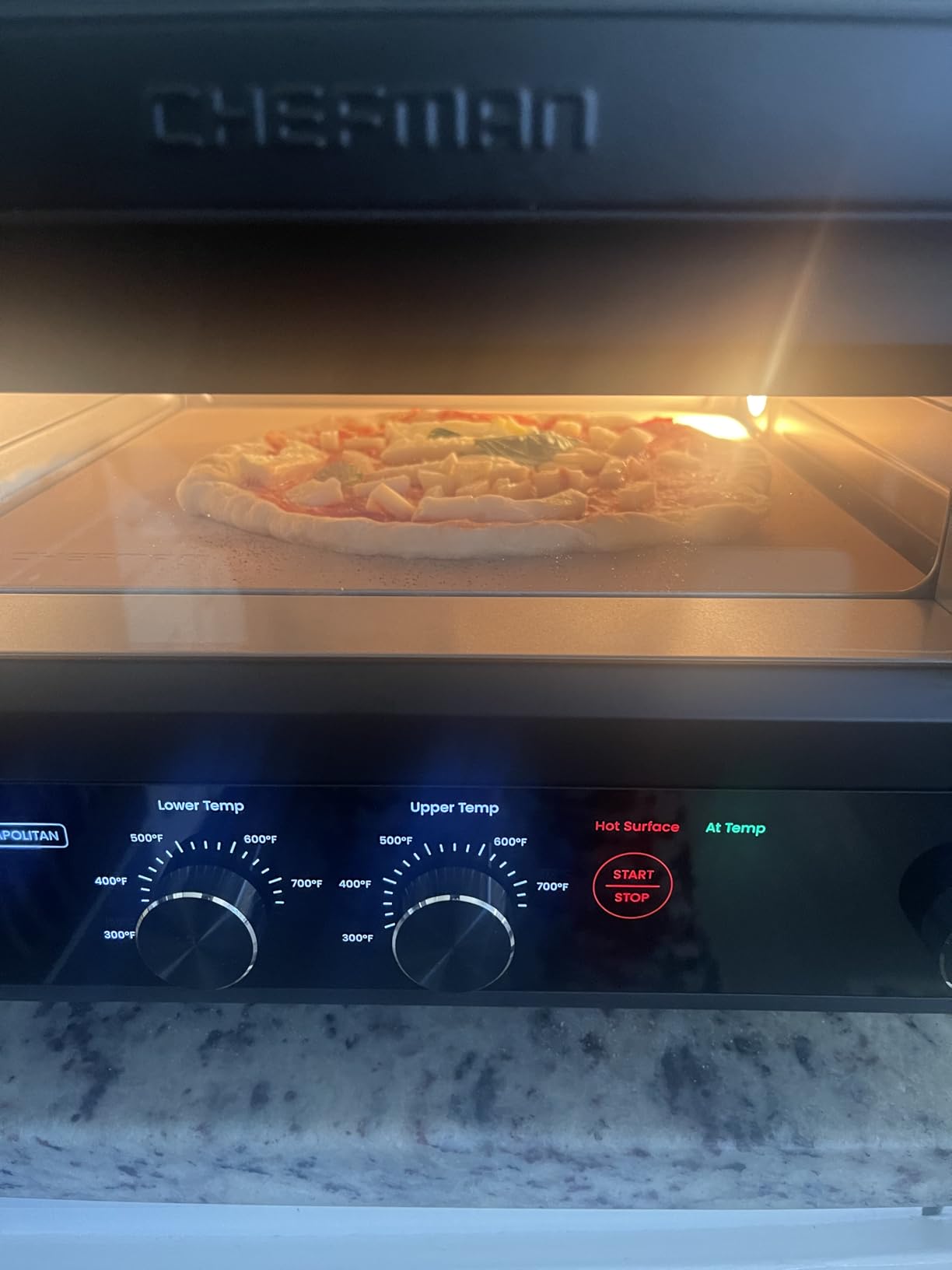 CHEFMAN Indoor Pizza Oven - Makes 12 Inch Pizzas in Minutes, Heats up to 800°F - Countertop Electric Pizza Maker with 5 Touchscreen Presets, Pizza Stone and Peel Included - Stainless Steel customer photo 1