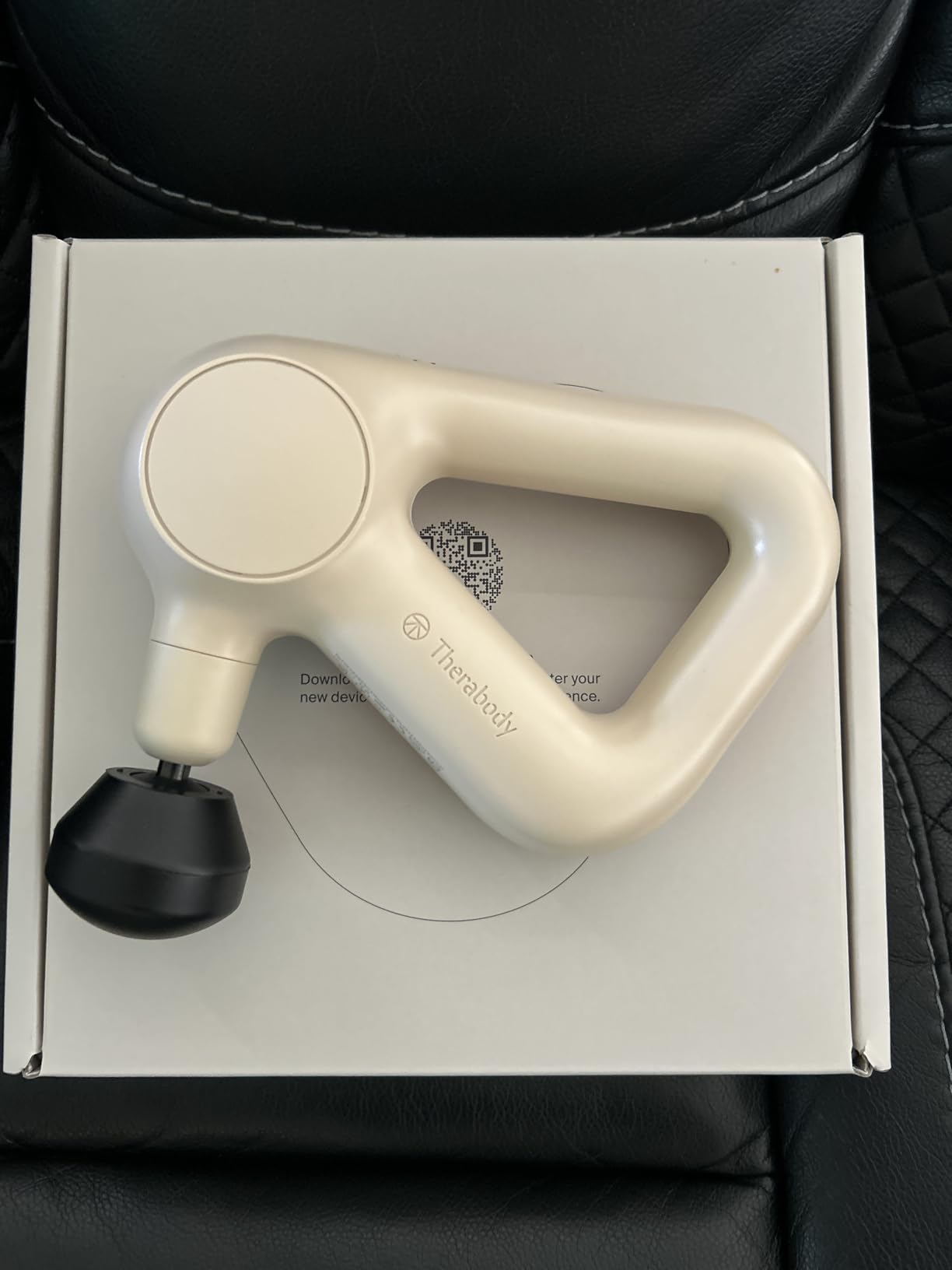 TheraGun Relief by Therabody - Easy-to-Use, Comfortable & Light Handheld Percussion Massage Gun for Everyday Pain Relief Massage Therapy in Neck, Back, Leg, Shoulder and Body (Sand) customer photo 1