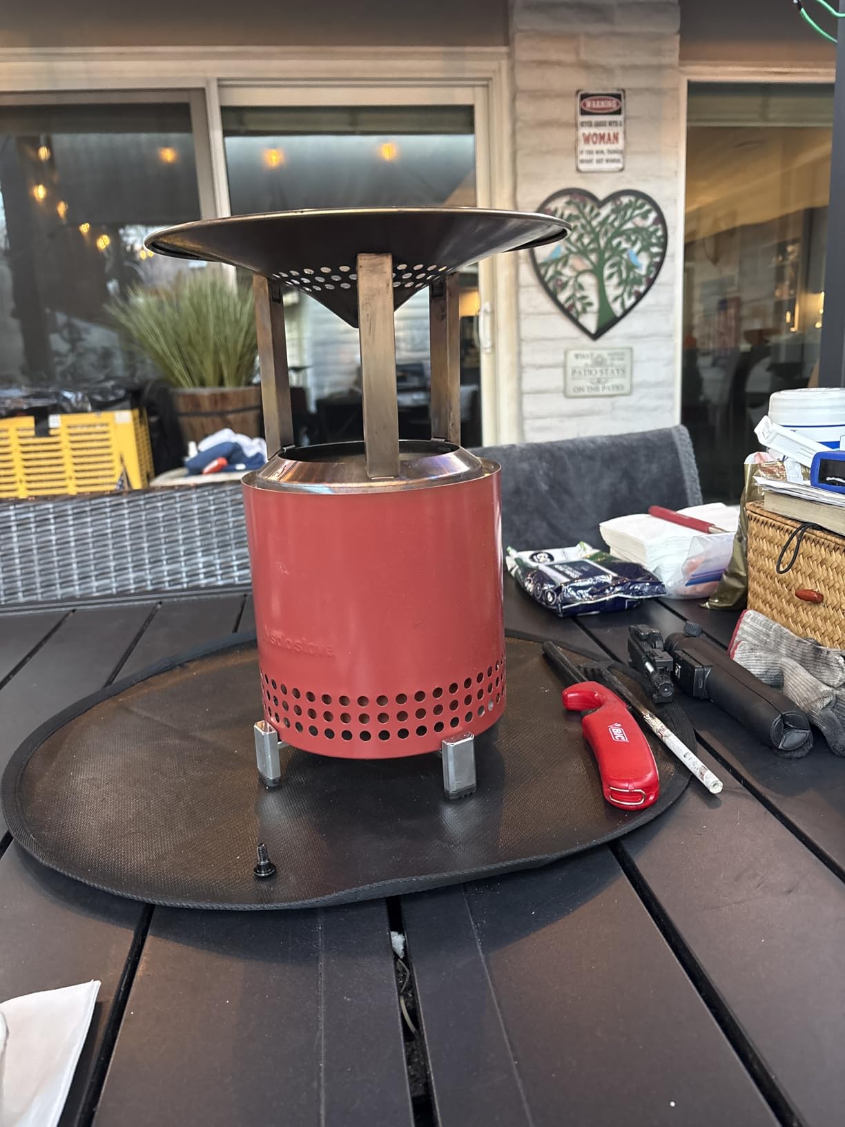 Solo Stove Mesa XL Heat Deflector, with 3 Detachable Legs, Accessory for Mesa XL Fire Pit, Captures and redirects Warmth, 304 Stainless Steel, (HxDia) 6 x 10.5 in, 1.4 lbs customer photo 1