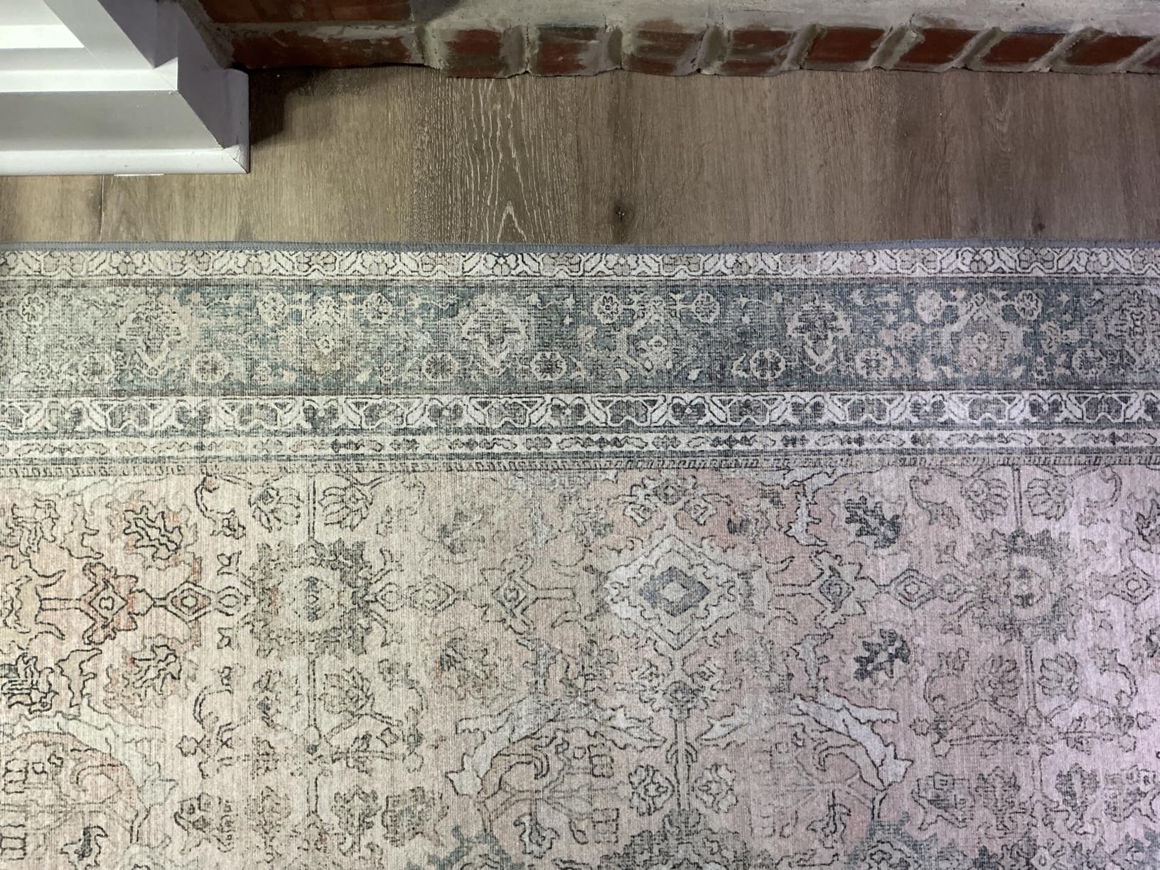 GENIMO 5X7 Area Rugs for Living Room, Machine Washable Non Slip Vintage Area Rugs, Low Pile Lightweight Print Rug for Bedroom, Dining Room, Home Office, Light Taupe Brown customer photo 2