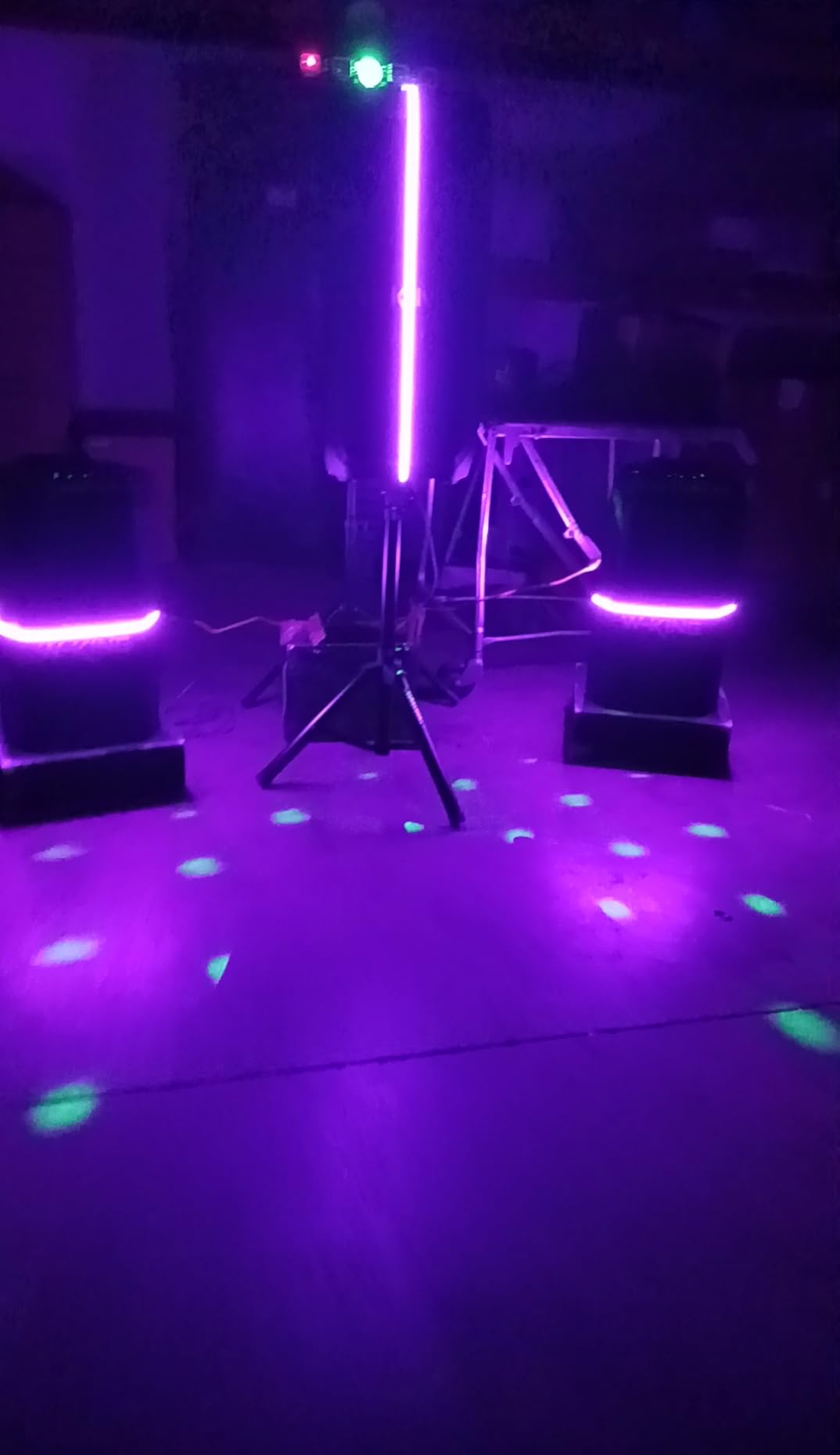 DJ Light with Stand, Pro 6 in 1 DMX & Sound Activated Laser Show Machine with Disco Ball Lights, RGBW & UV Strobe Party Lights with Dj Light Stand for Home Party Gig Bar Stage Lighting customer photo 1
