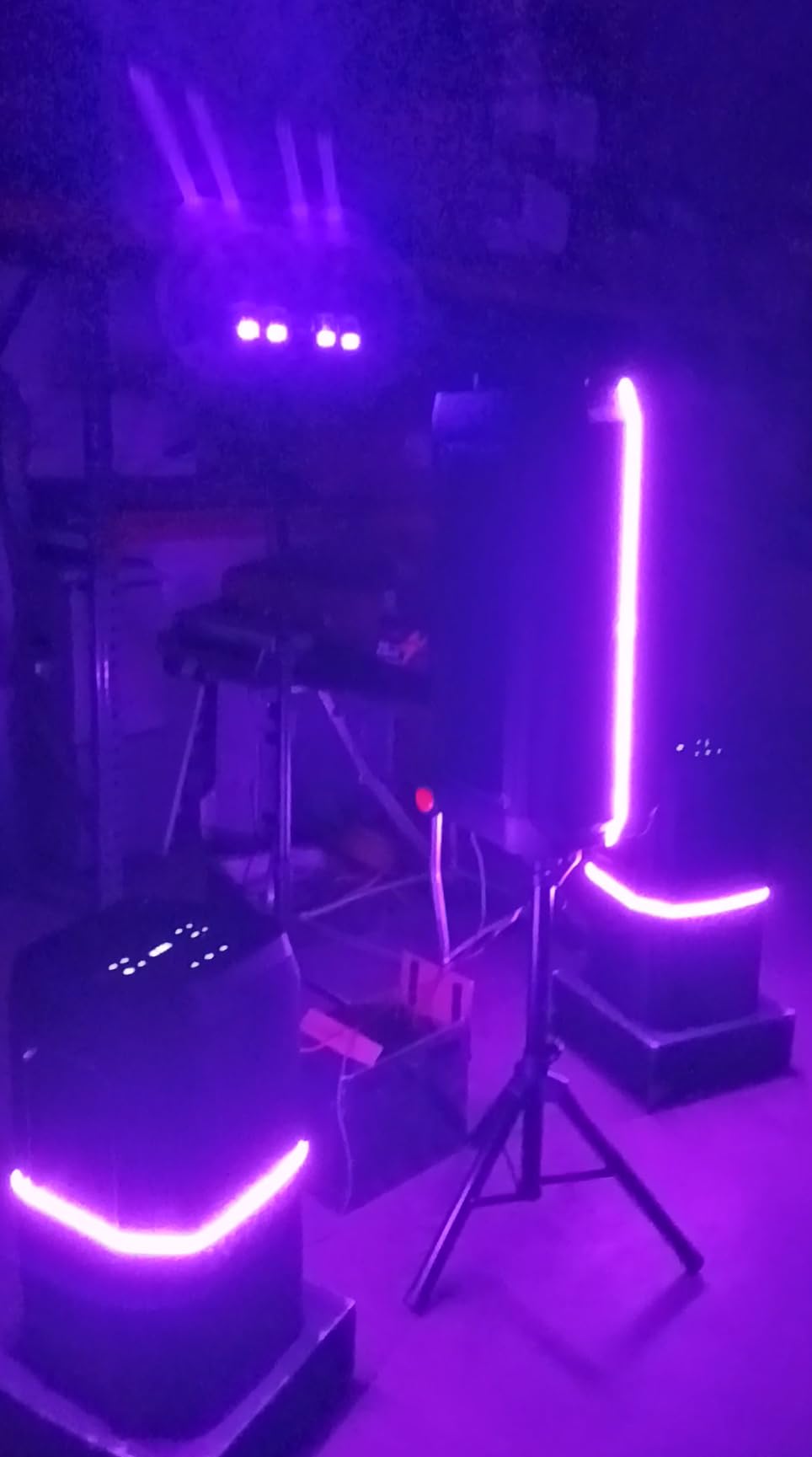 DJ Light with Stand, Pro 6 in 1 DMX & Sound Activated Laser Show Machine with Disco Ball Lights, RGBW & UV Strobe Party Lights with Dj Light Stand for Home Party Gig Bar Stage Lighting customer photo 2