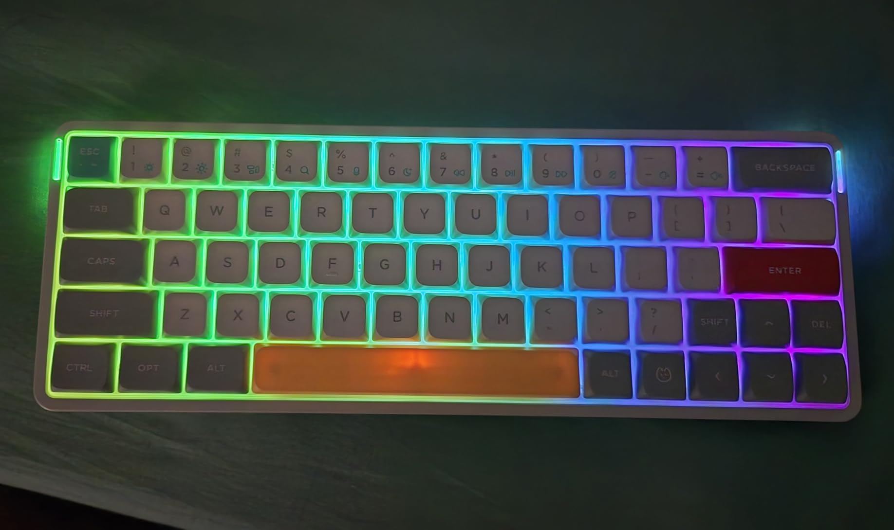 Air60 V2 Portable Wireless Keyboard 60% Low Profile Mechanical Keyboard Support QMK/VIA Compatible with Windows/macOS/Linux Supports Bluetooth 5.1/2.4GHz/Wired (USB-C) Grey-Gateron Aloe Switch customer photo 1