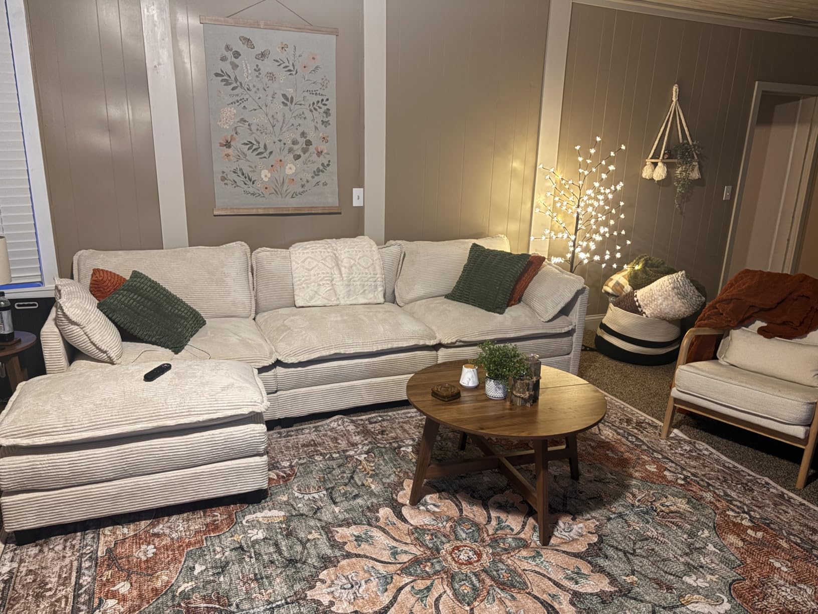 RELEANY Washable Area Rug, Large 9'x12', Brick/Brown/Green | Non-Slip, Water Repellent, Pet Friendly, Easy to Clean, Vintage Floral Boho Decor for Living Room Bedroom Dining Room customer photo 1