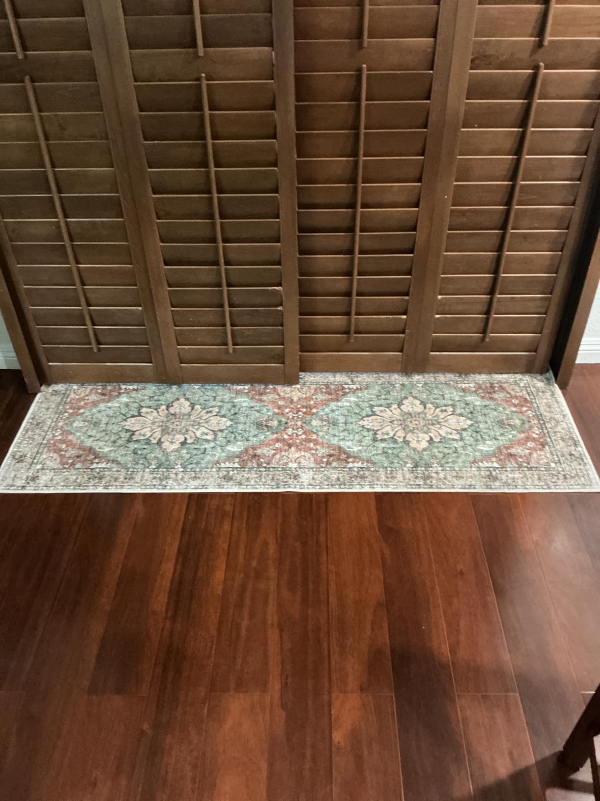 RELEANY Washable Area Rug, Large 9'x12', Brick/Brown/Green | Non-Slip, Water Repellent, Pet Friendly, Easy to Clean, Vintage Floral Boho Decor for Living Room Bedroom Dining Room customer photo 2