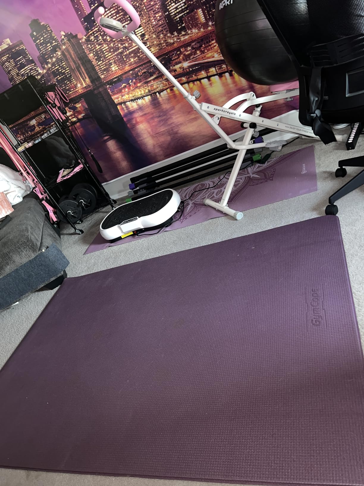 GymCope Extra Large Exercise Mat, 10'x6' 8mm Thick Workout Mat for Home Gym & Garage Flooring, Shoe-Friendly, High-Density, MMA, HIIT, Weight Lifting, Cardio & Strength customer photo 1