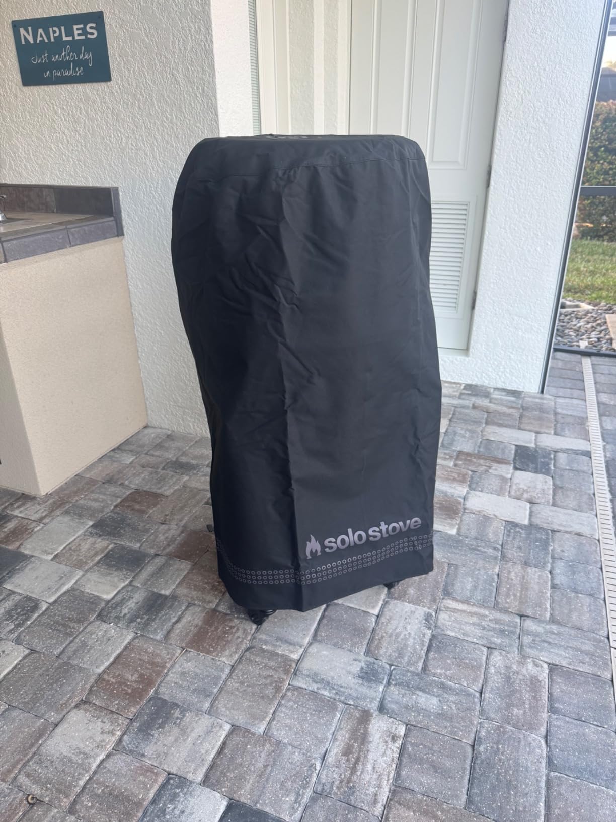 Solo Stove Pizza Oven Cart Cover | Pizza Oven Table Shelter, Protects from Rain, Snow, and Dust, Water Resistant Material: Solution-died Acrylic, Dia Top: 25 in, Dia Bottom: 42 in, Height: 42 in. customer photo 2