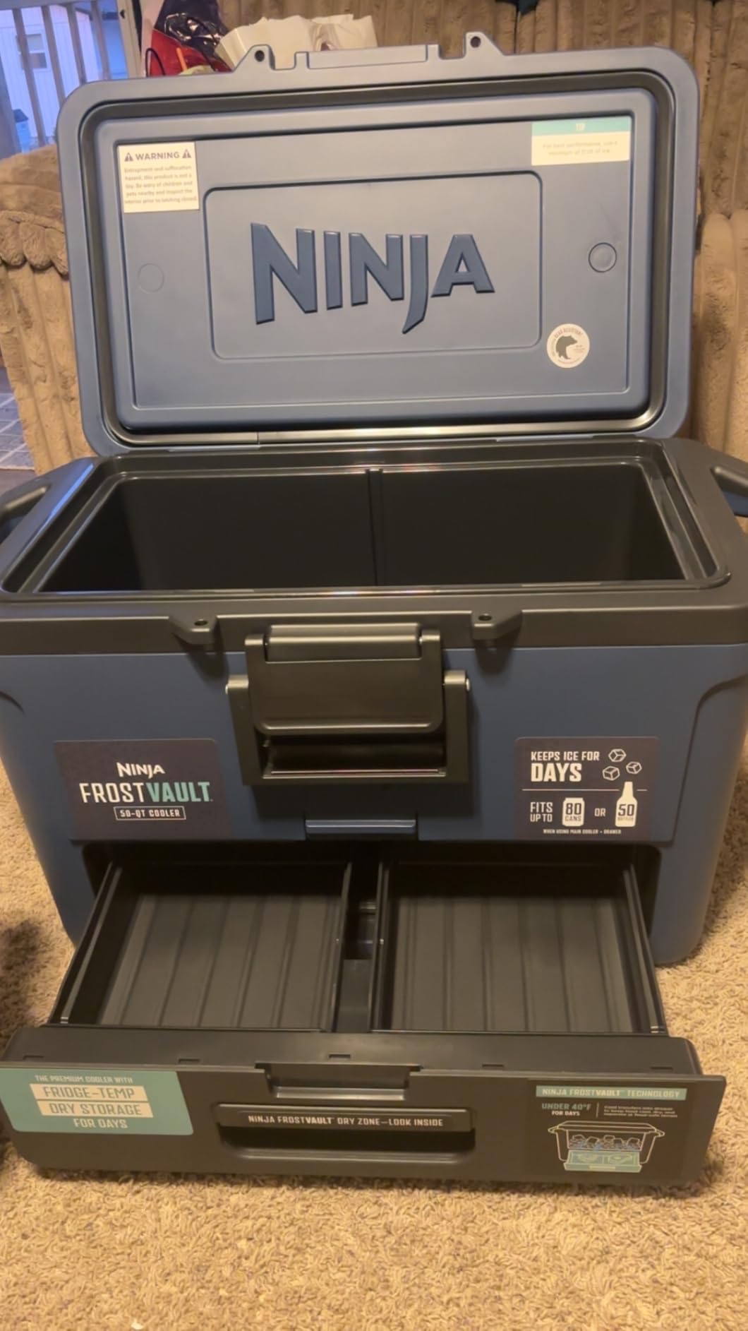 Ninja FrostVault 50qt Hard Cooler with Dry Zone, Integrated Fridge-Temp Dry Storage Drawer customer photo 1