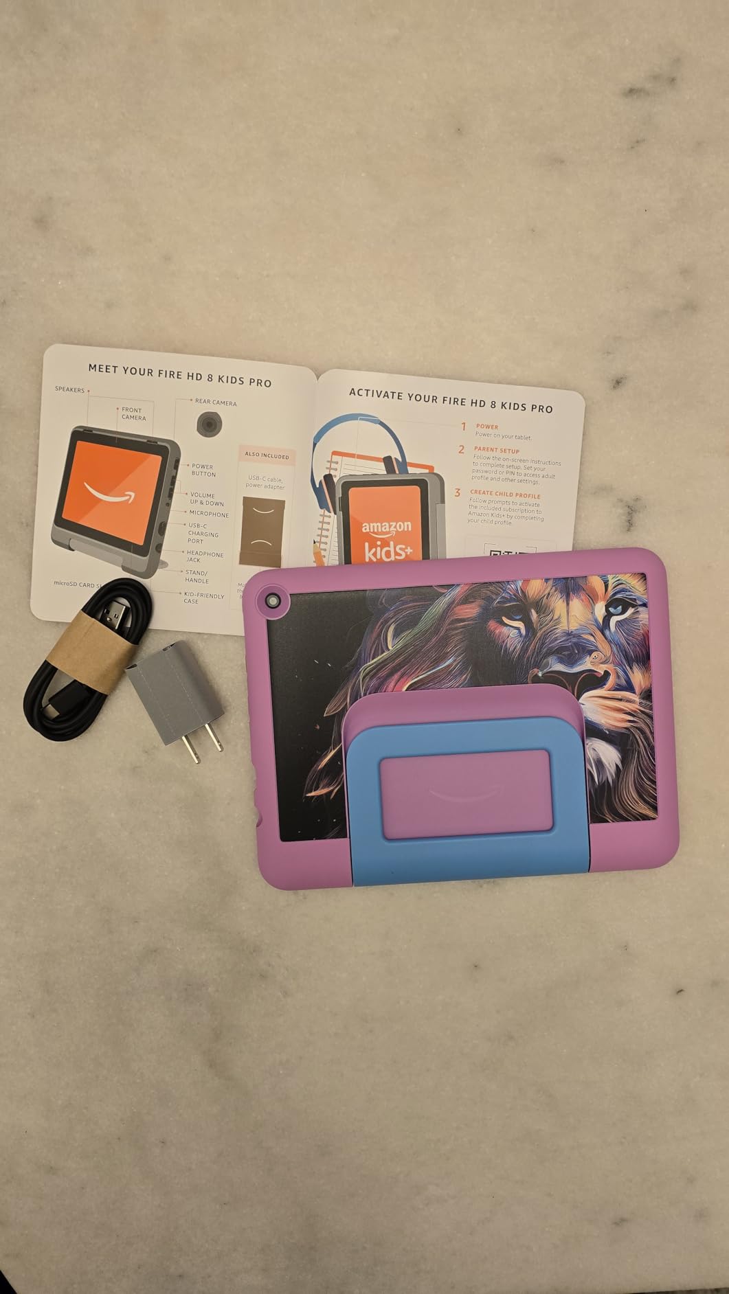 Fire HD 8 Kids Pro tablet (newest model), ages 6-12. Bright 8