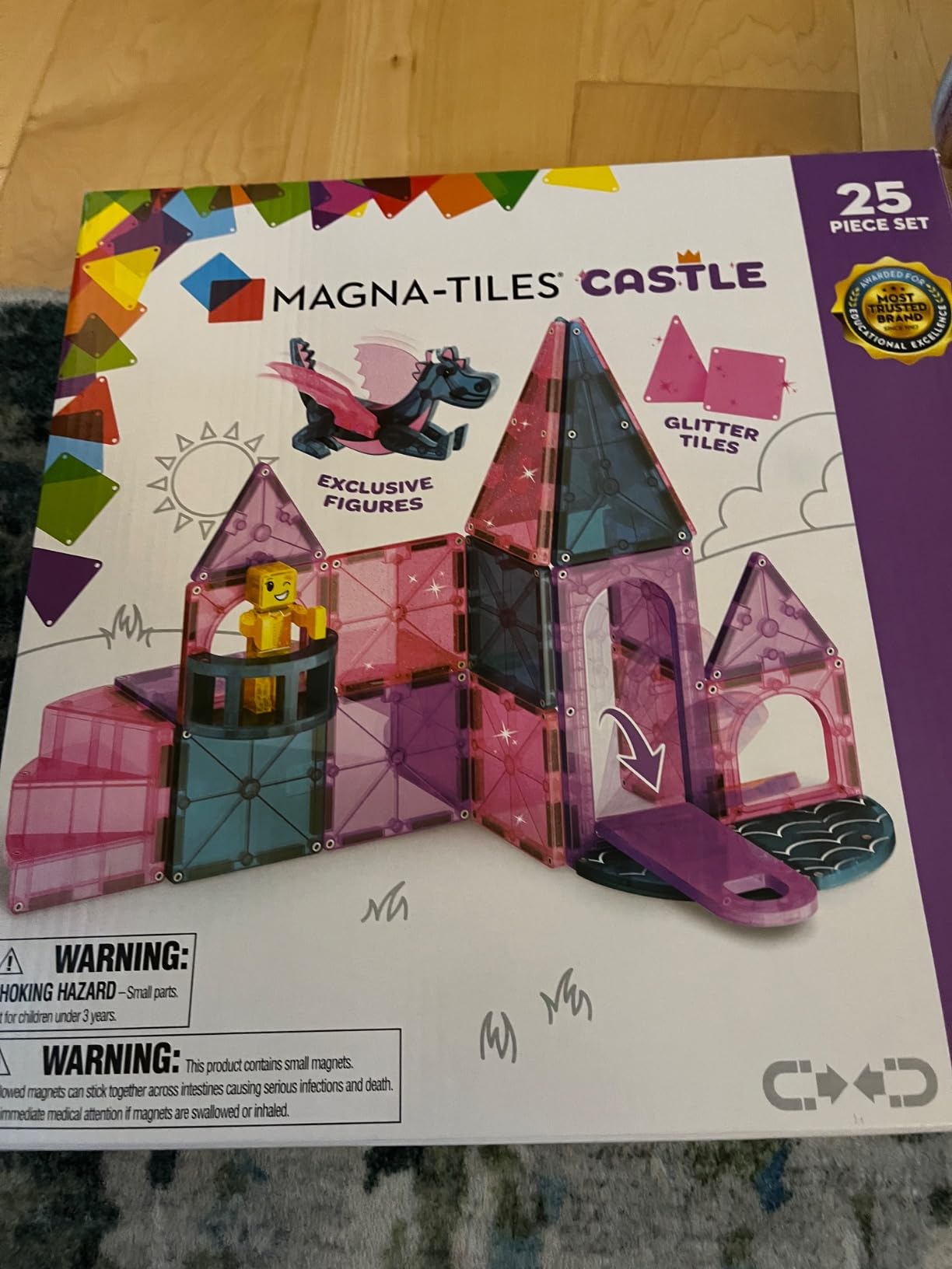 MAGNA-TILES Castle 25-Piece Magnetic Construction Set, The Original Magnetic Building Brand customer photo 2
