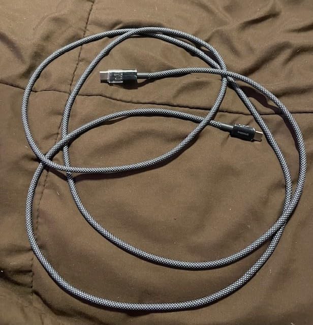 Baseus USB C Cable, 100W 5A Fast Charging USB C Charger Cable with LED Display, Zinc Alloy Nylon Braided USB C to USB C Cable for iPhone 16, MacBook, iPad Pro, Galaxy S24 (3.3ft) customer photo 1