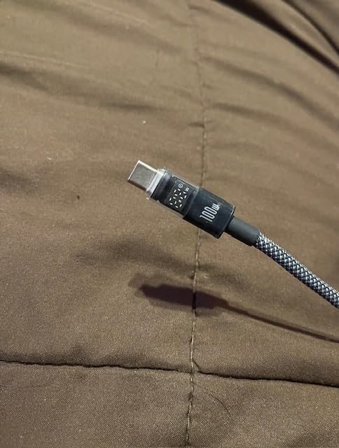 Baseus USB C Cable, 100W 5A Fast Charging USB C Charger Cable with LED Display, Zinc Alloy Nylon Braided USB C to USB C Cable for iPhone 16, MacBook, iPad Pro, Galaxy S24 (3.3ft) customer photo 2